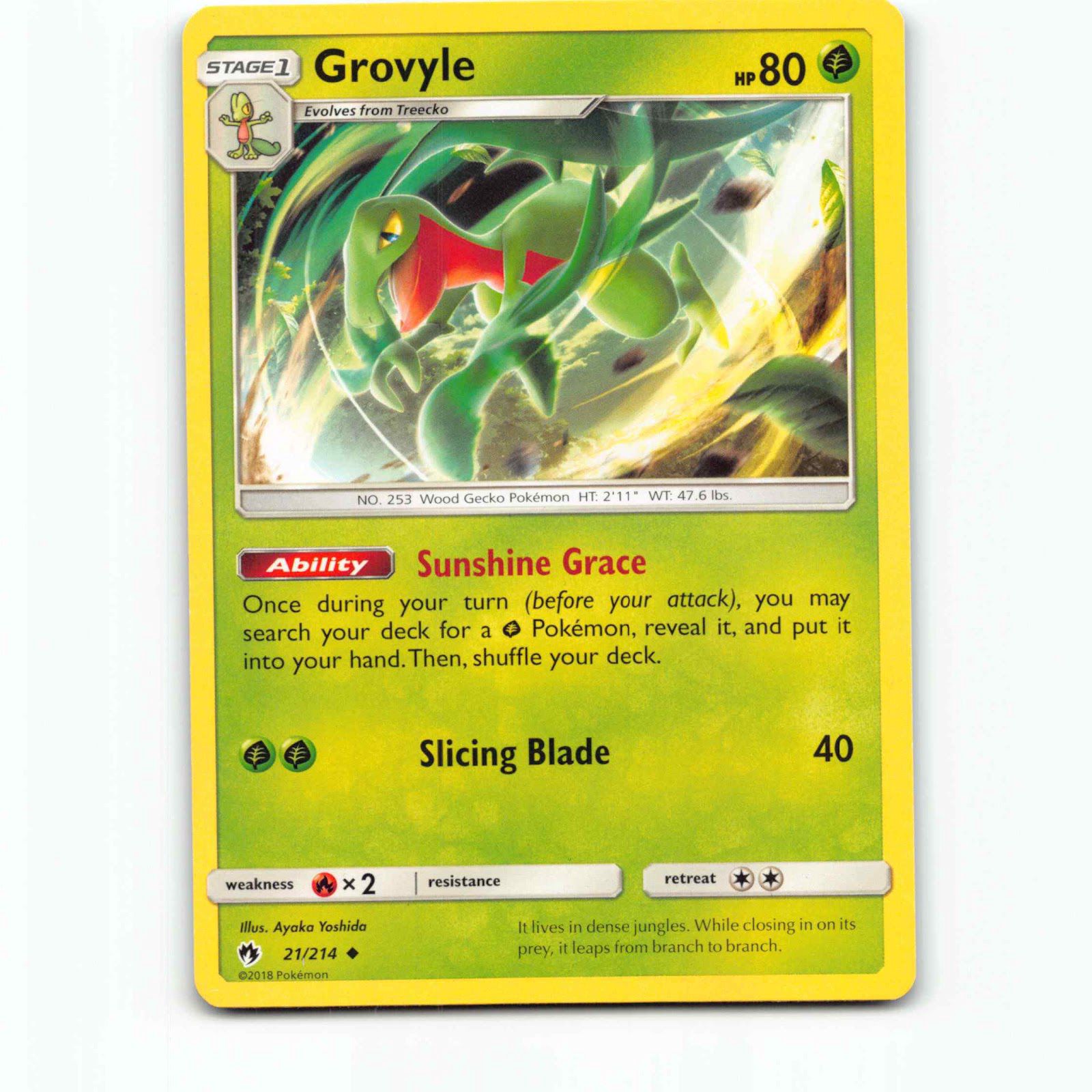 Grovyle 21 Pokémon LOT EN 21/214 Lost Thunder Pokemon Kort Sun & Moon