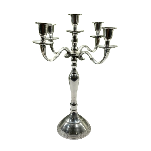 Kronljusstake Silvrig Ljusstake Kandelaber