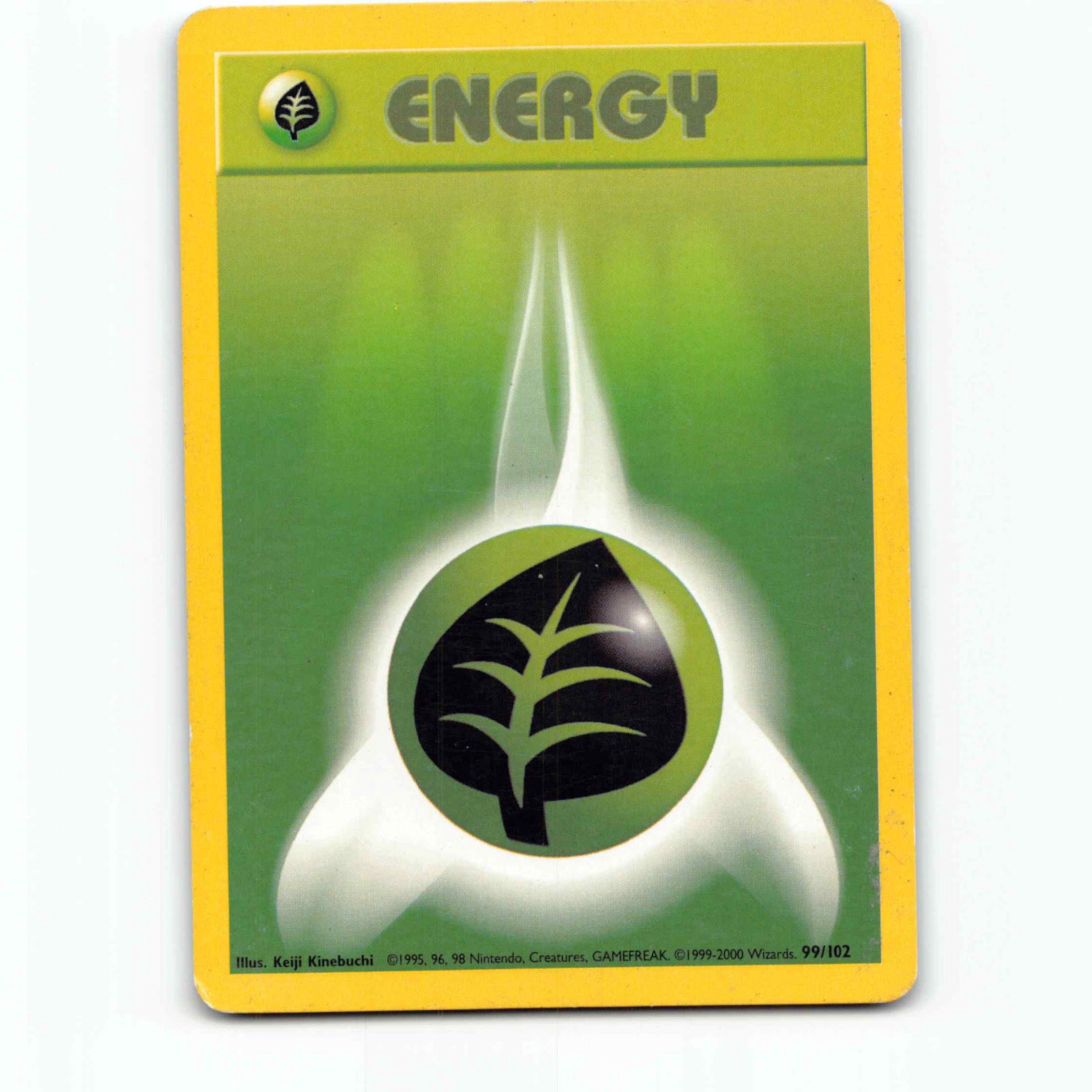 Grass Energy 99 4th Print 1999-2000 Pokémon BS EN 99/102 Base Set Pokemon Kort