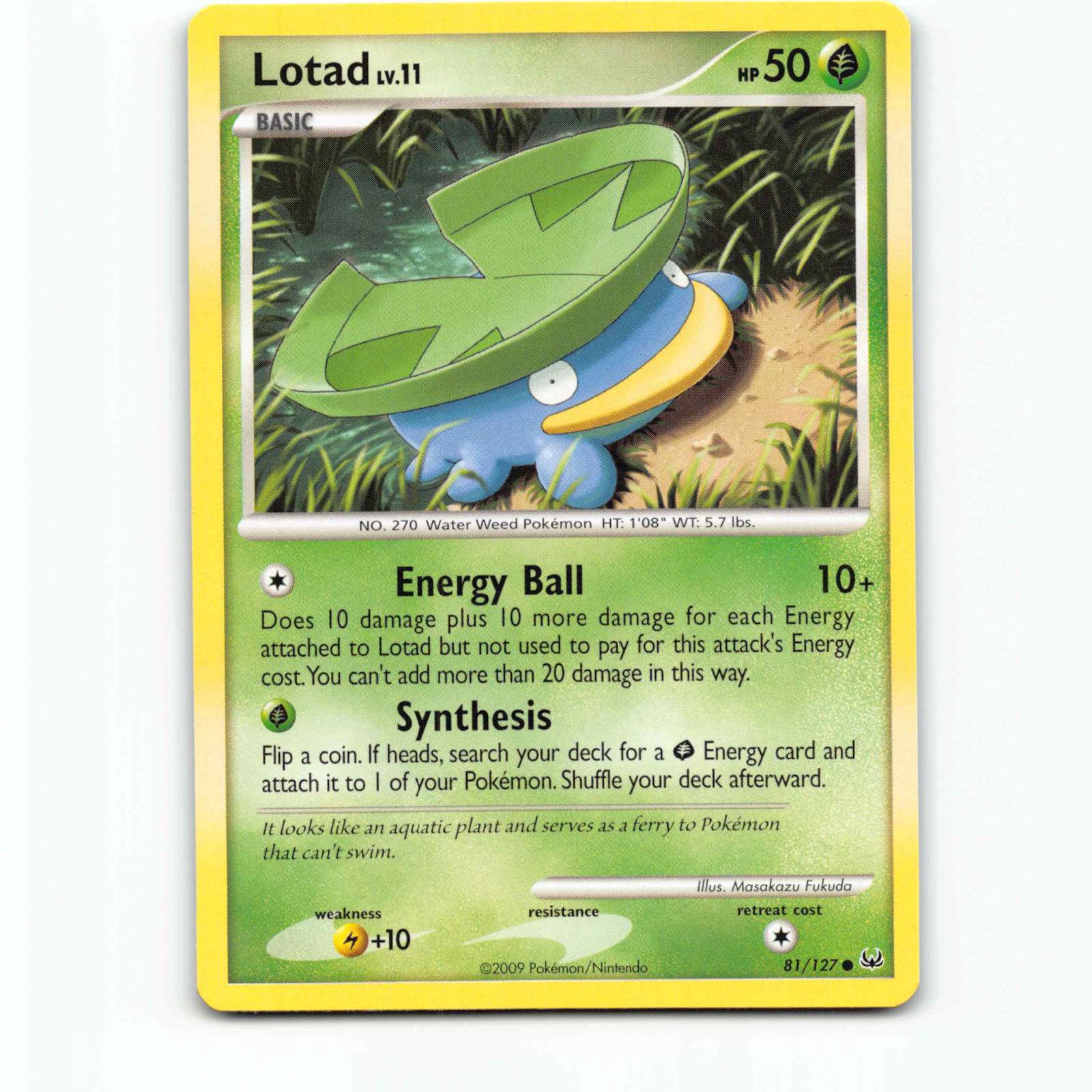 Lotad 81 Pokémon PL EN 81/127 Platinum Pokemon Kort Platinum