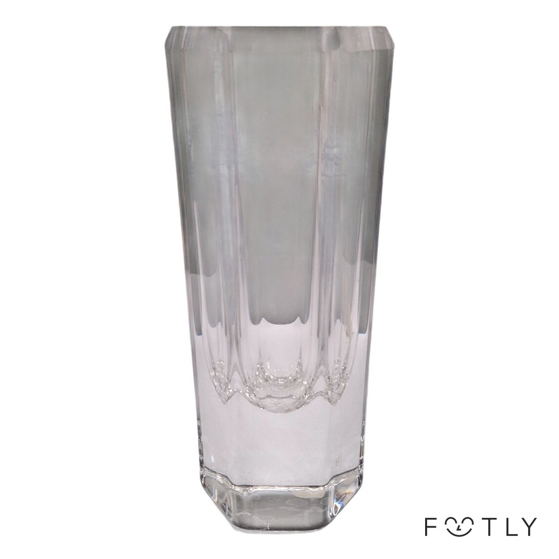 Kosta Boda Vas Signerad Bengt Edenfalk Glas Klar Hexagon Vintage Vas Sweden