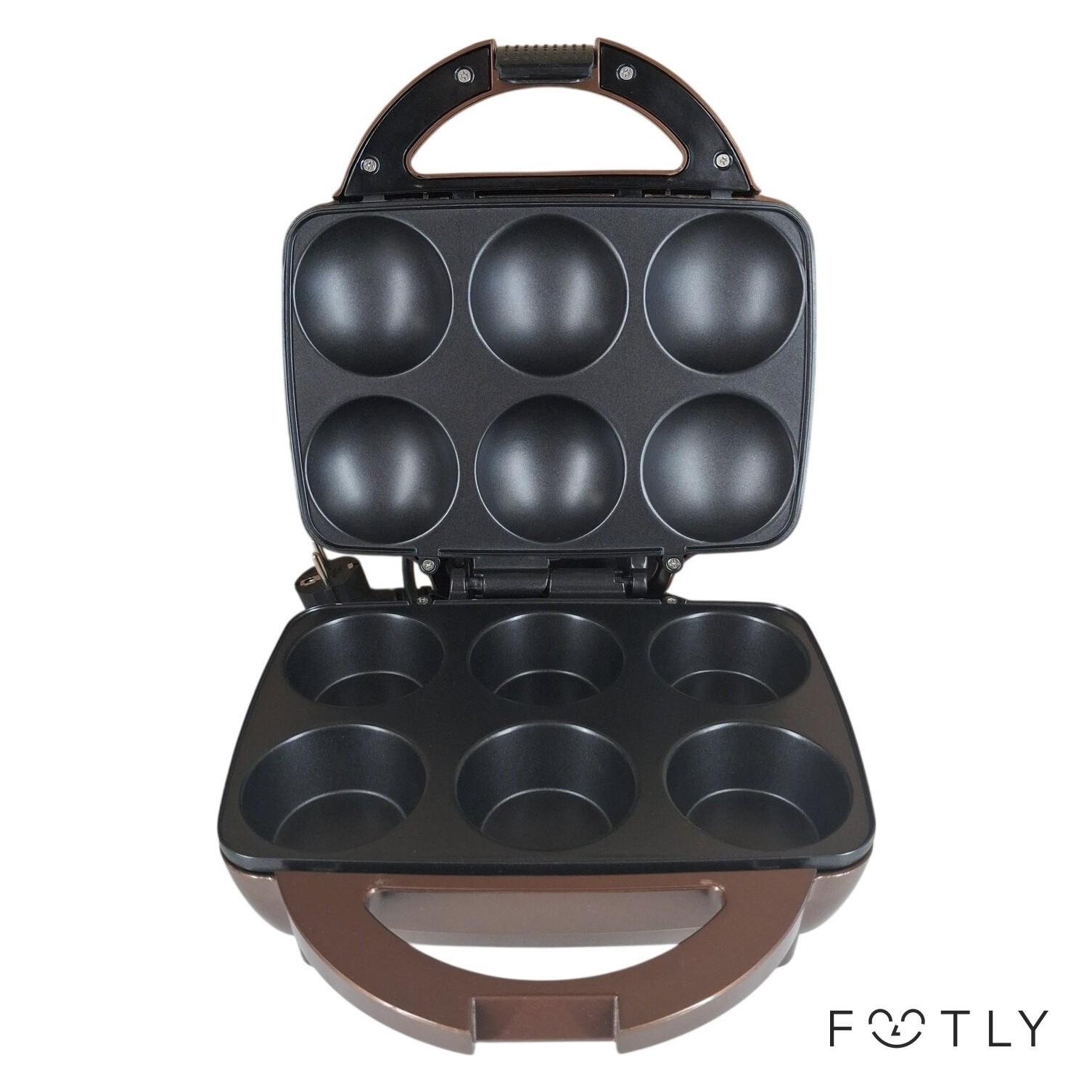 C3 3012 Cake Maker Bakmaskin 6 Muffins Elektrisk Brun Nonstick 1200W