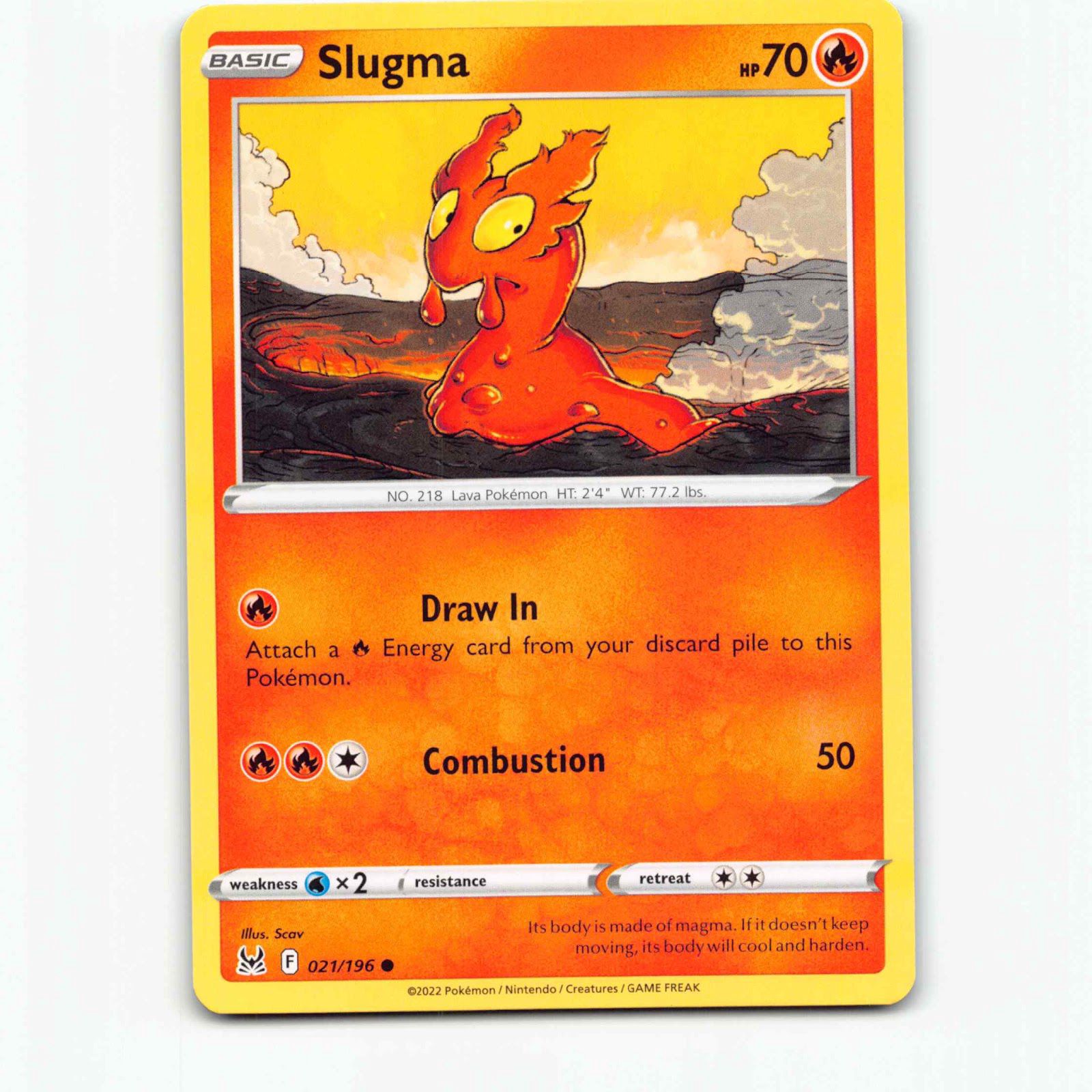 Slugma 21 Pokémon LOR EN 021/196 Lost Origin Pokemon Kort Sword & Shield
