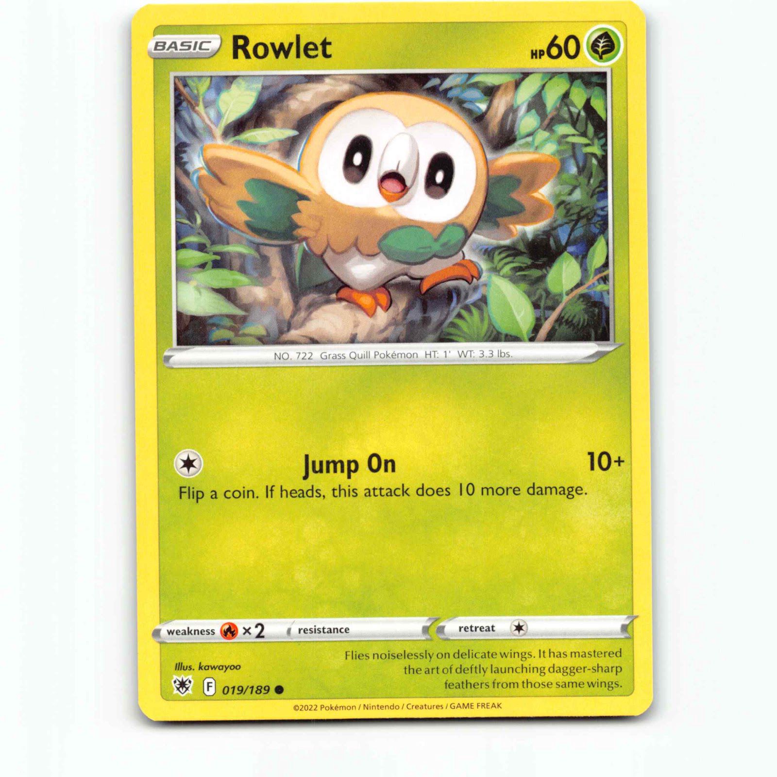 Rowlet 19 Pokémon ASR EN 019/189 Astral Radiance Pokemon Kort Sword & Shield