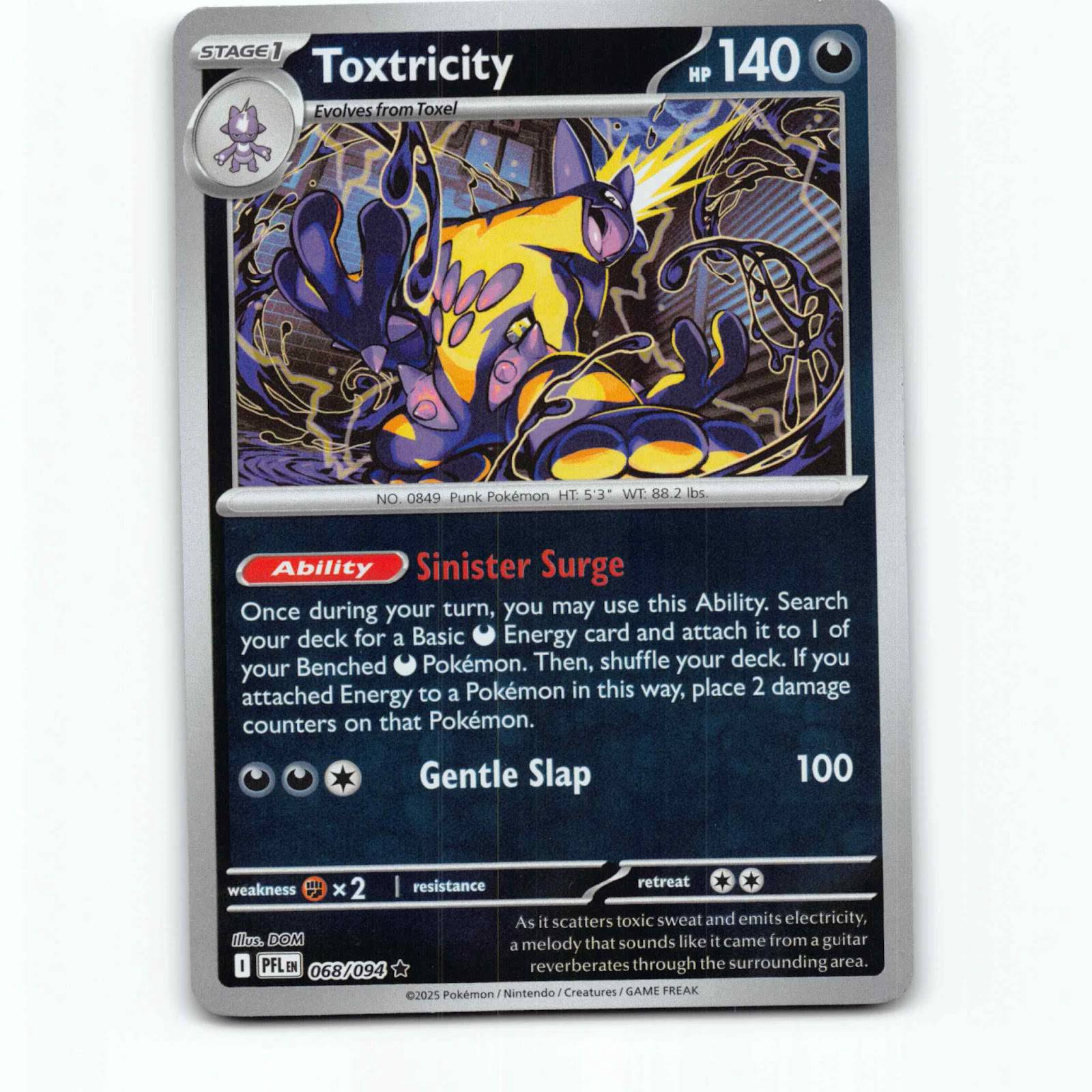 Toxtricity 68 Holo Pokémon PFL EN 068/094 Phantasmal Flames Pokemon Kort