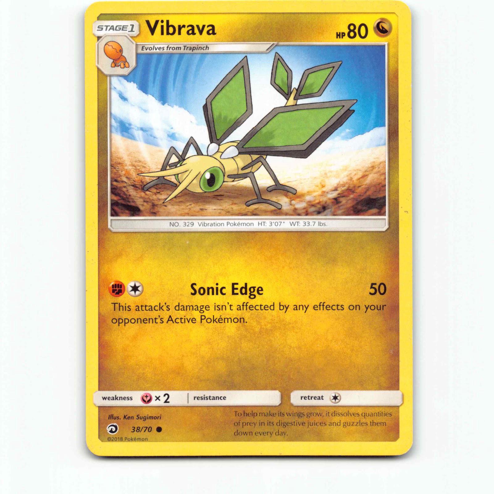 Vibrava 38 Pokémon DRM EN 38/70 Dragon Majesty Pokemon Kort Sun & Moon