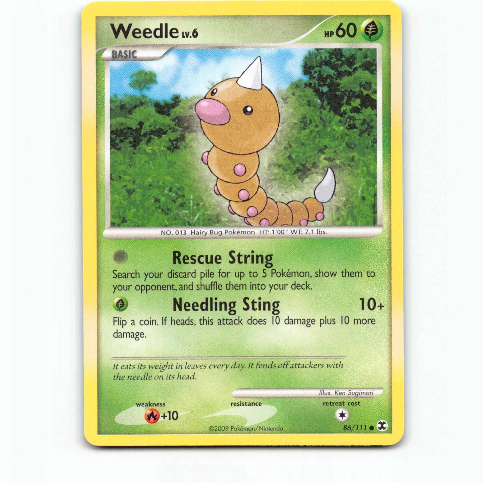 Weedle 86 Pokémon RR EN 86/111 Rising Rivals Pokemon Kort Platinum