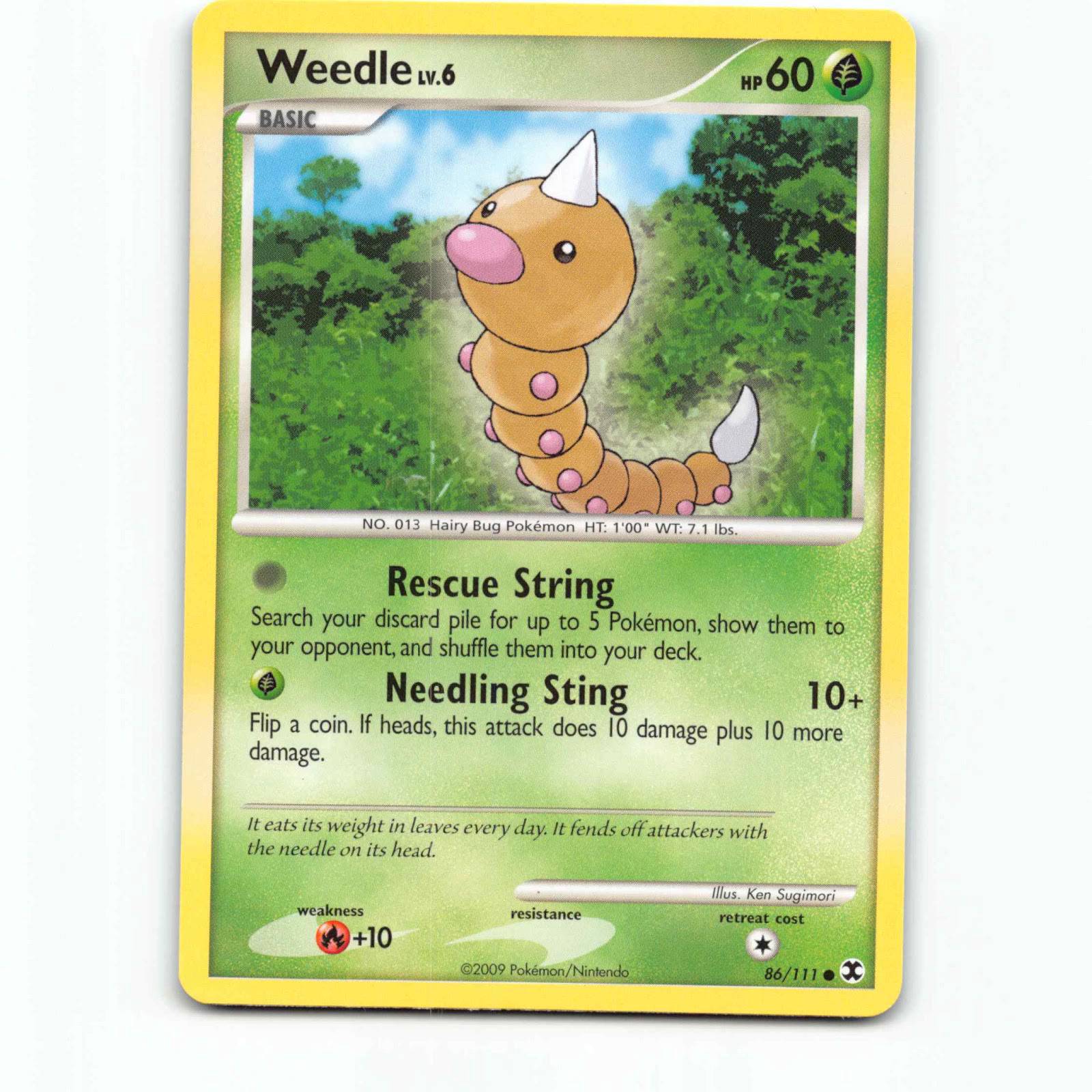 Weedle 86 Pokémon RR EN 86/111 Rising Rivals Pokemon Kort Platinum