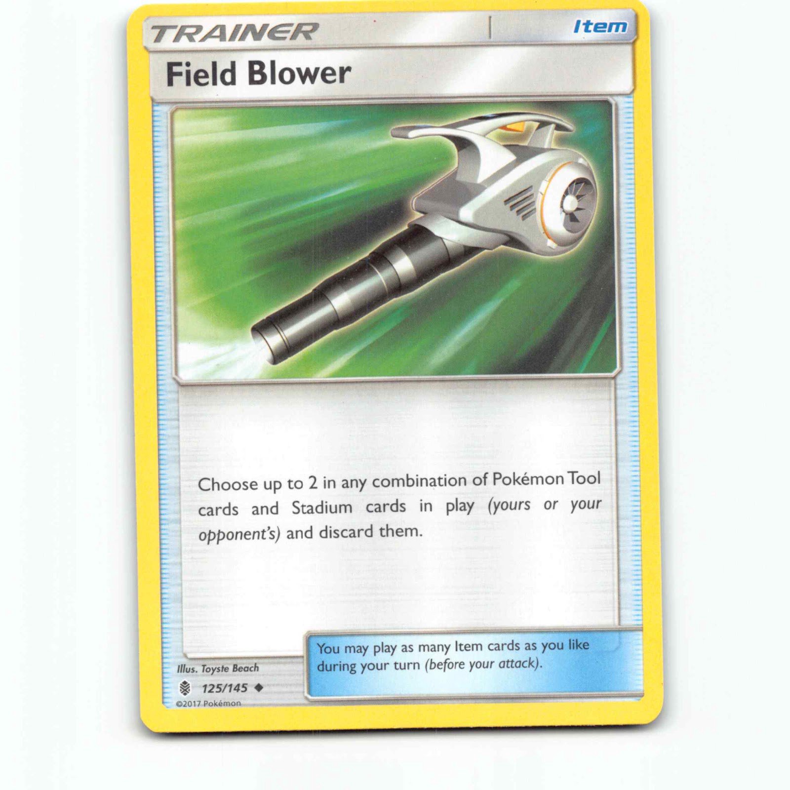 Field Blower 125 Pokémon GRI EN 125/145 Guardians Rising Pokemon Kort Sun & Moon