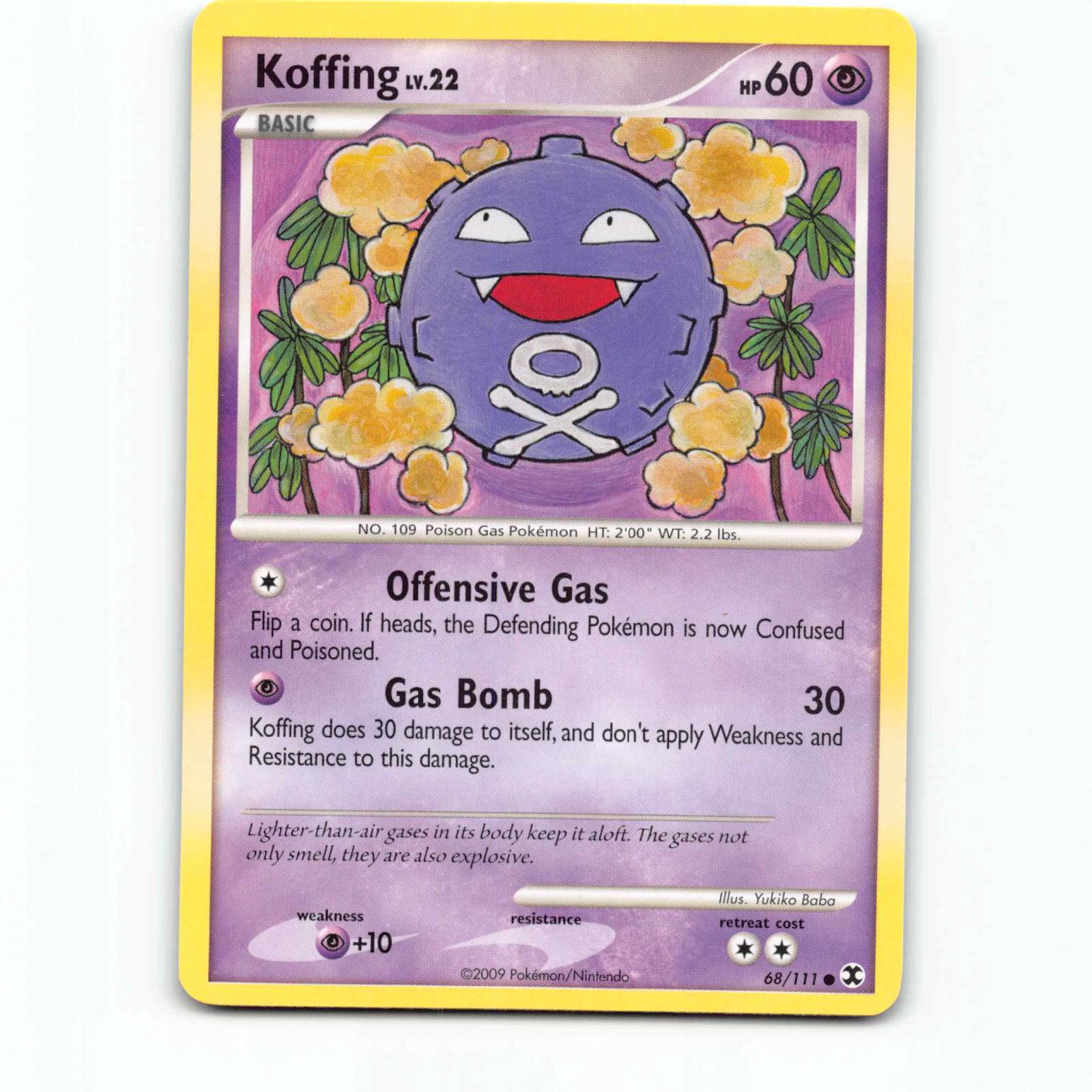 Koffing 68 Pokémon RR EN 68/111 Rising Rivals Pokemon Kort Platinum