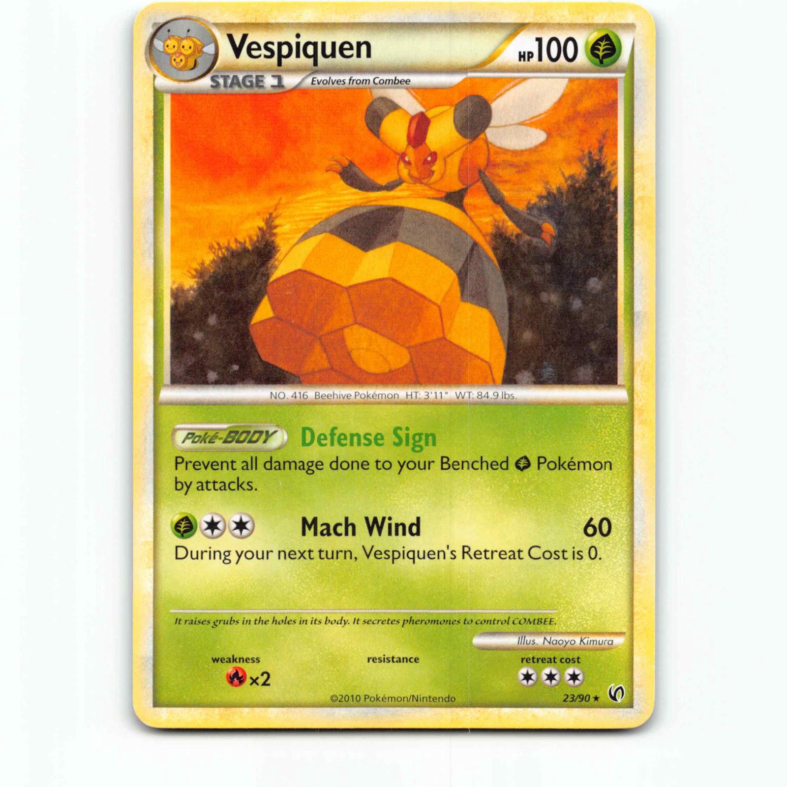 Vespiquen 23 Pokémon UD EN 23/90 Undaunted Pokemon Kort HeartGold SoulSilver
