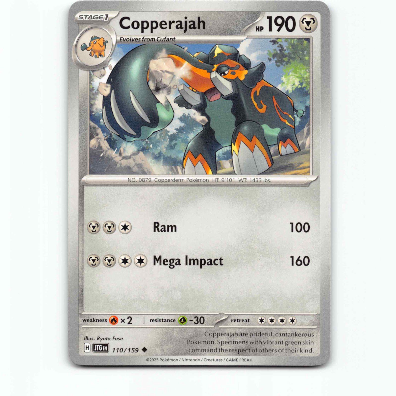 Copperajah 110 Pokémon JTG EN 110/159 Journey Together Pokemon Kort