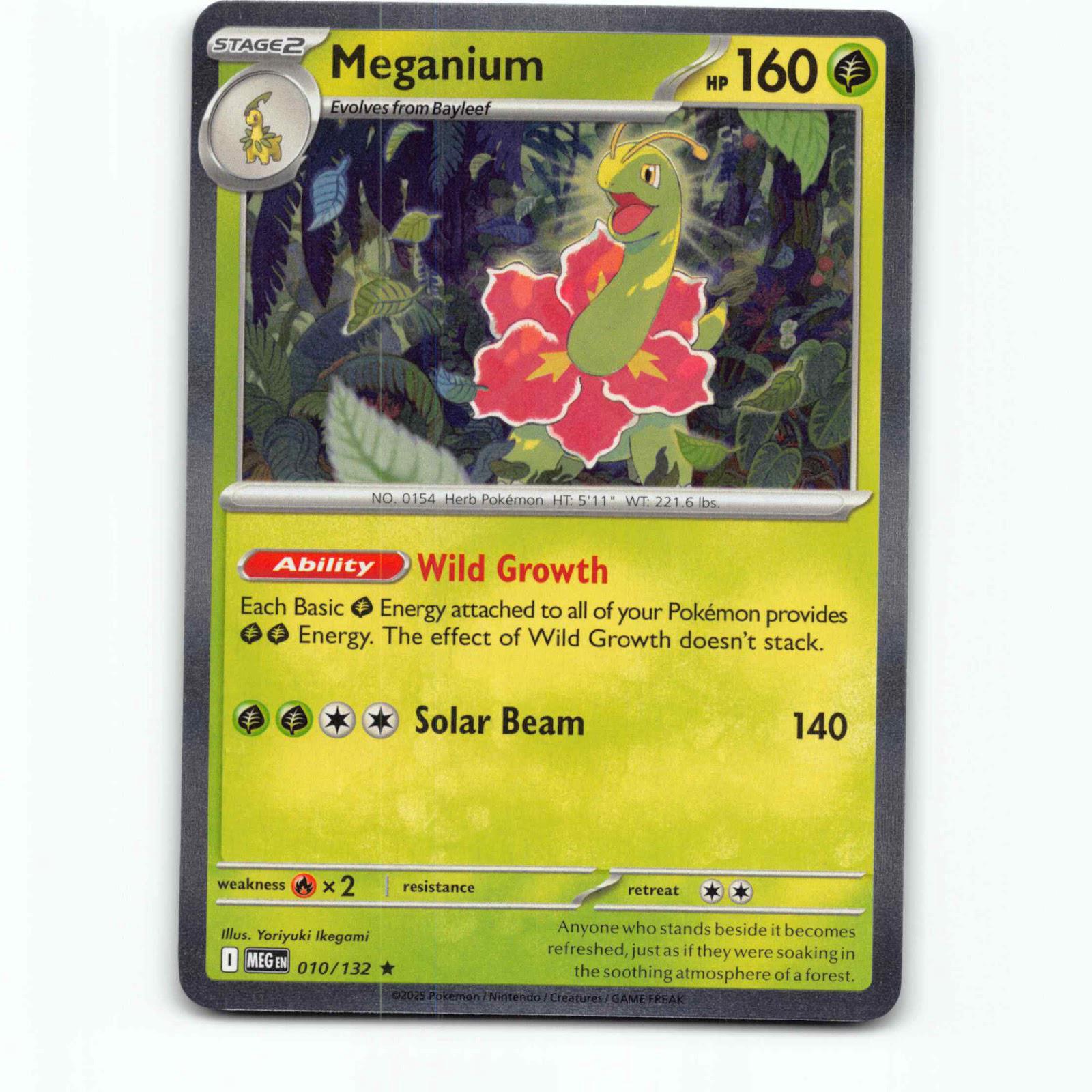 Meganium 10 Holo Pokémon MEG EN 010/132 Mega Evolution Pokemon Kort