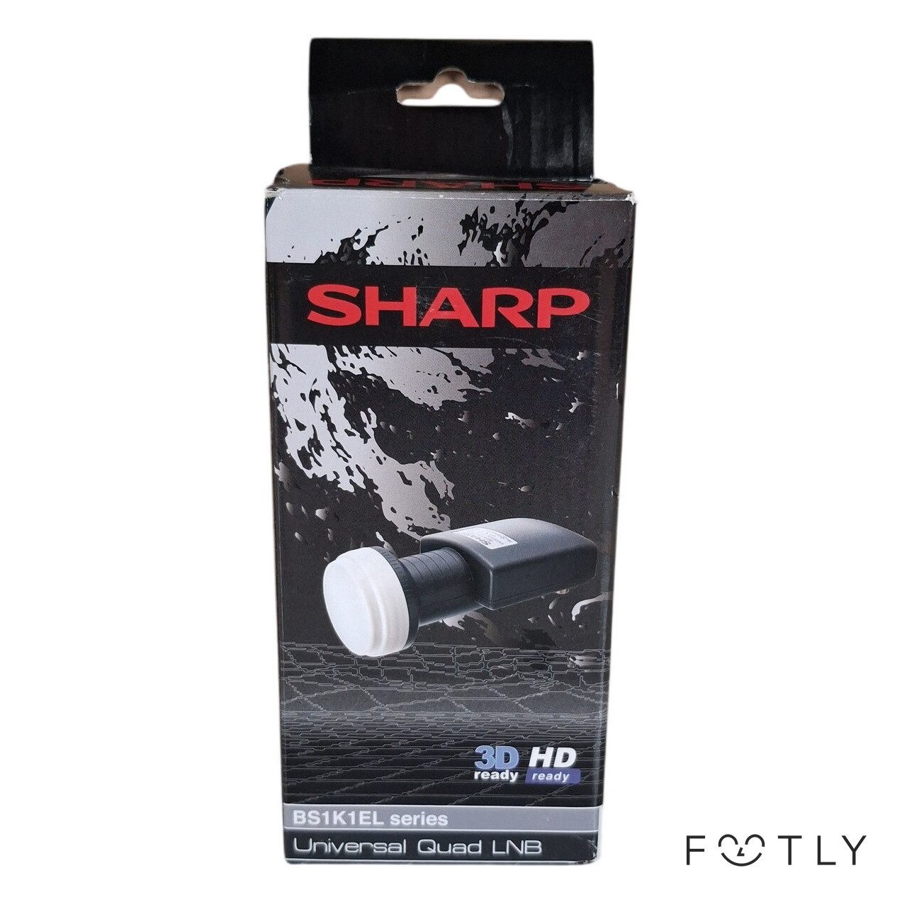 Sharp BS1K1EL400A Universal Quad LNB Satellit Mottagare 3D HD Svart Vit