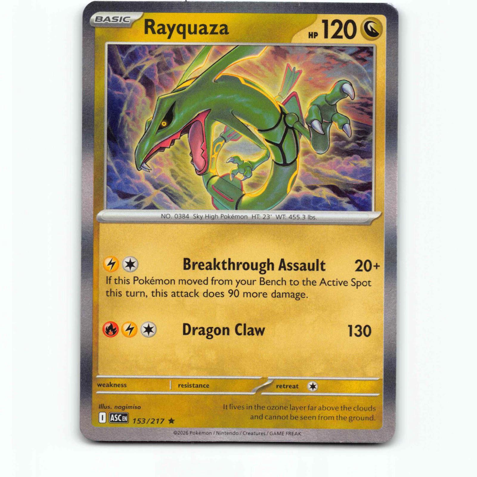 Rayquaza 153 Holo Pokémon ASC EN 153/217 Ascended Heroes Pokemon Kort