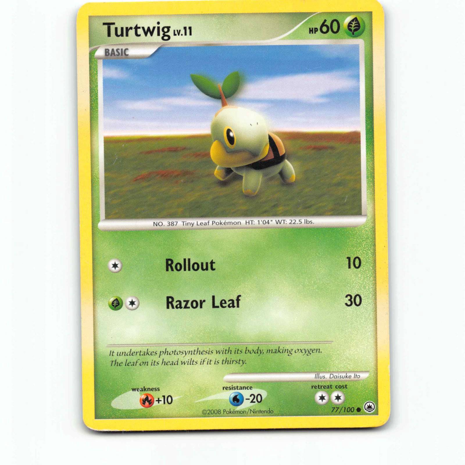 Turtwig 77 Pokémon MD EN 77/100 Majestic Dawn Pokemon Kort Diamond and Pearl