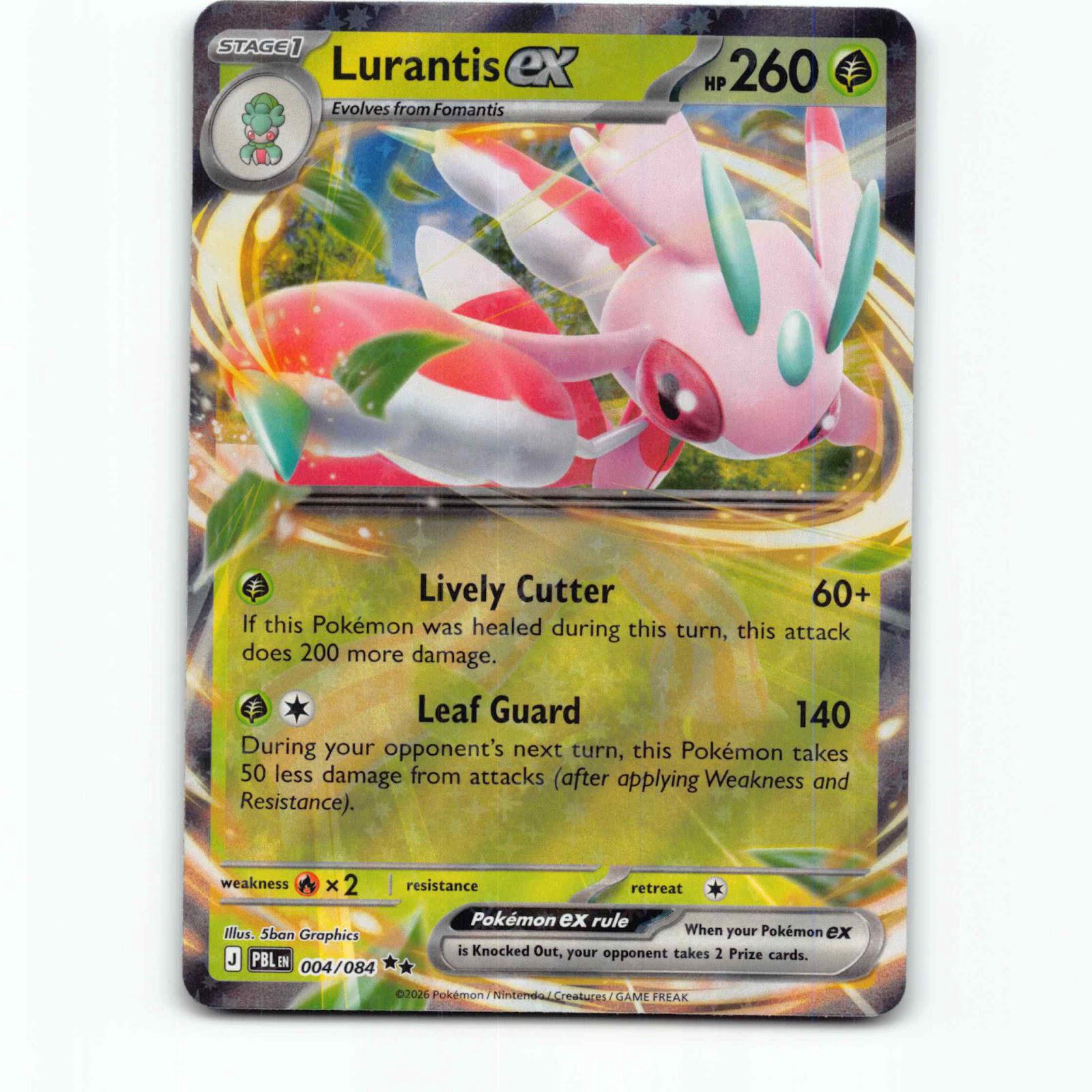 Lurantis ex 4 Double Rare Pokémon PBL EN 004/084 Pitch Black Pokemon Kort