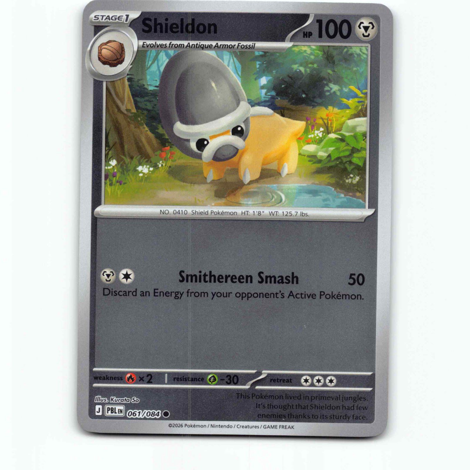 Shieldon 61 Reverse Holo Pokémon PBL EN 061/084 Pitch Black Pokemon Kort