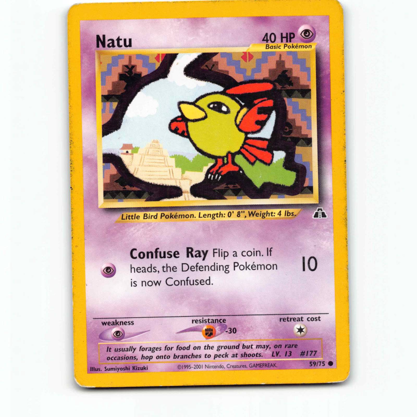 Natu 59 Pokémon N2 EN 59/75 Neo Discovery Pokemon Kort Wizards of The Coast