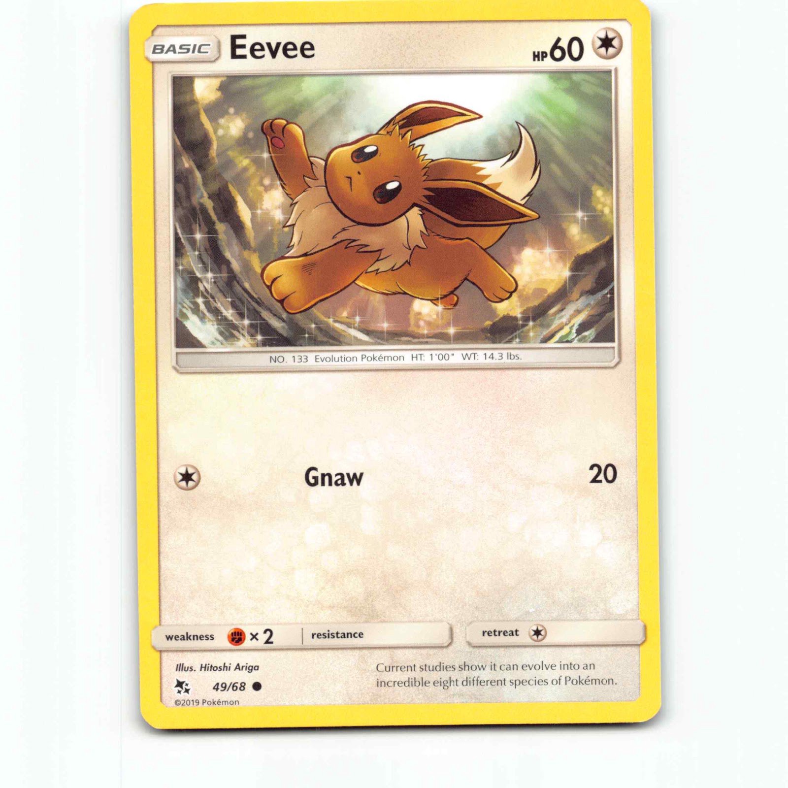 Eevee 49 Pokémon HIF EN 49/68 Hidden Fates Pokemon Kort Sun & Moon