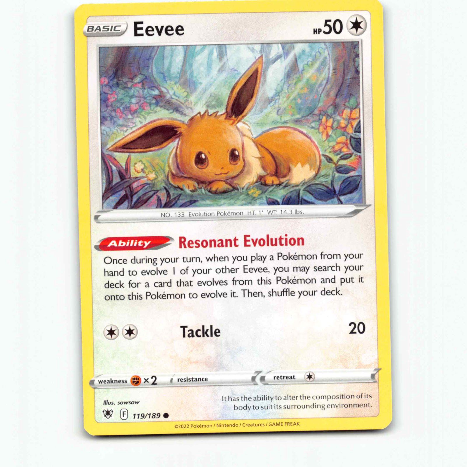 Eevee 119 Pokémon ASR EN 119/189 Astral Radiance Pokemon Kort Sword & Shield