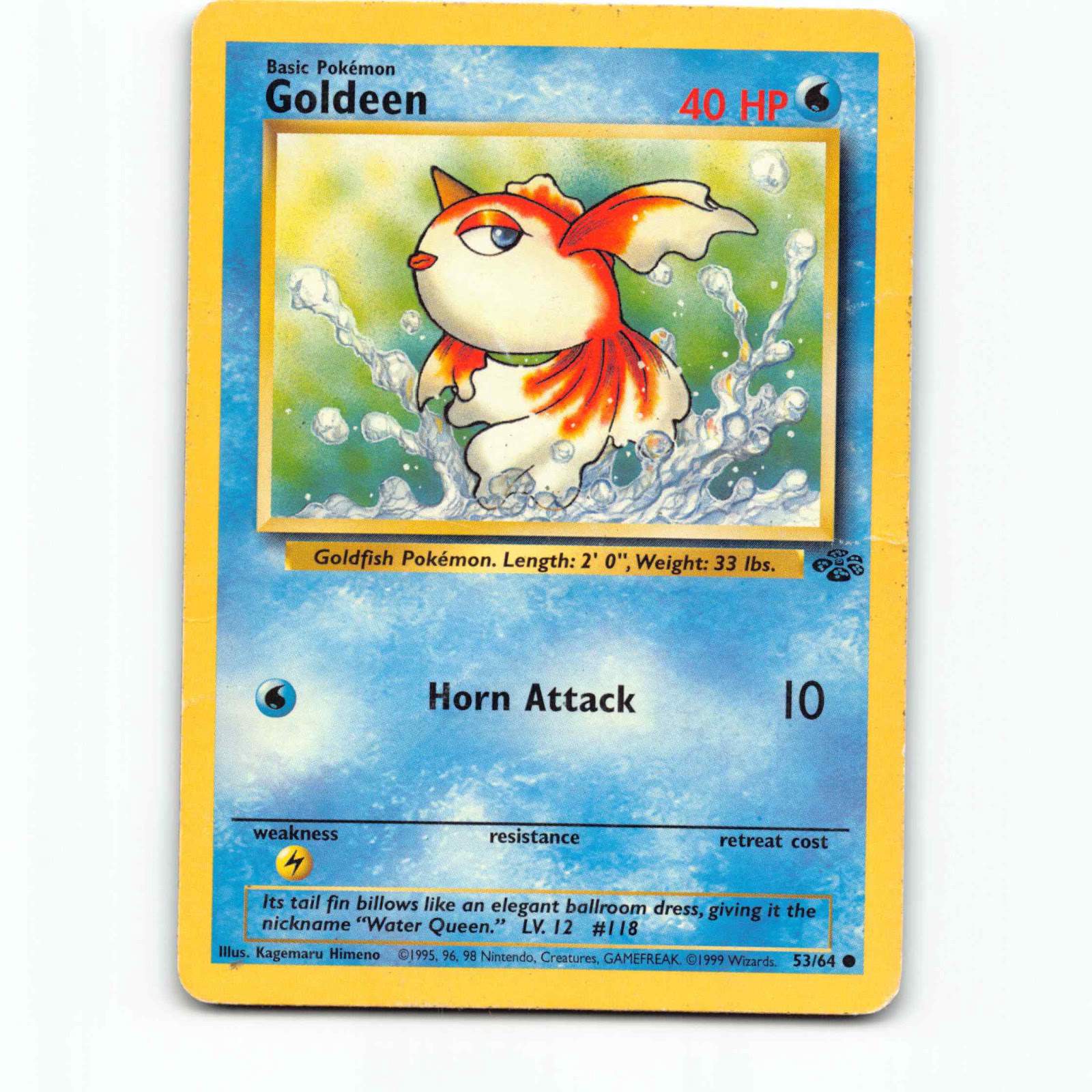 Goldeen 53 Pokémon JU EN 53/64 Jungle Pokemon Kort Wizards of The Coast