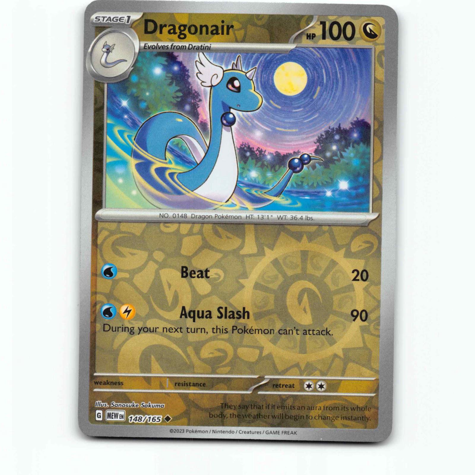 Dragonair 148 Reverse Holo Pokémon MEW EN 148/165 Scarlet & Violet 151
