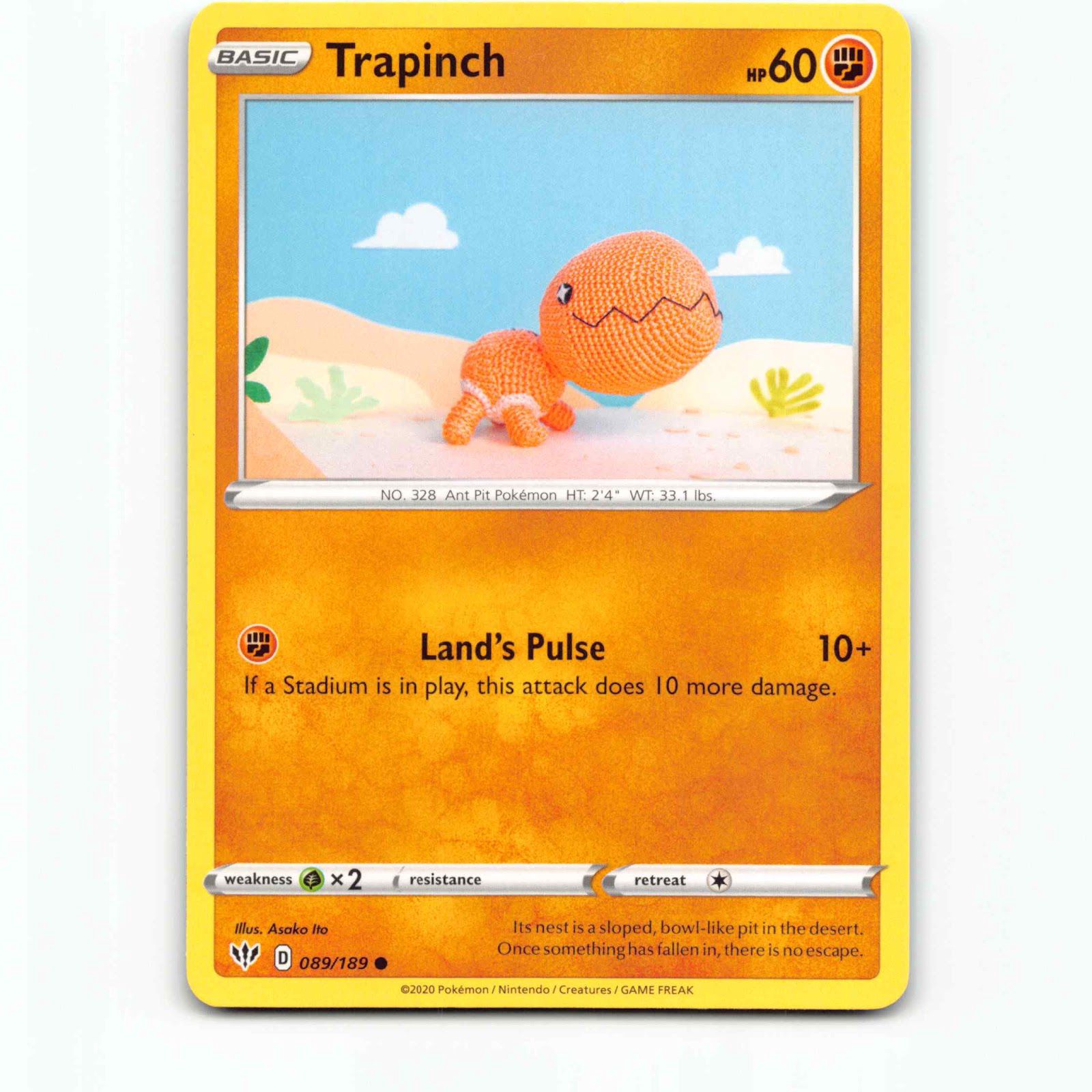 Trapinch 89 Pokémon DAA EN 089/189 Darkness Ablaze Pokemon Kort Sword & Shield