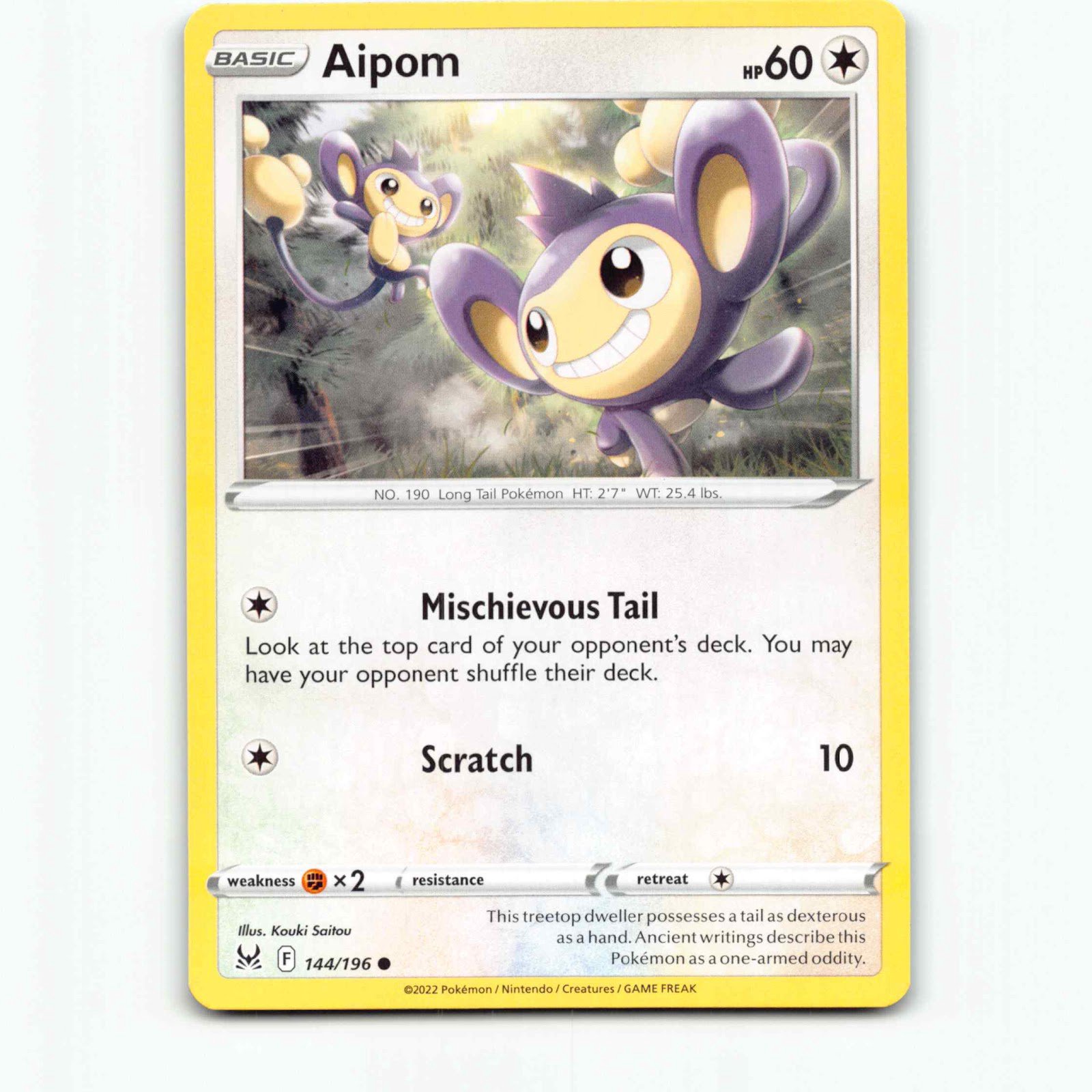 Aipom 144 Pokémon LOR EN 144/196 Lost Origin Pokemon Kort Sword & Shield