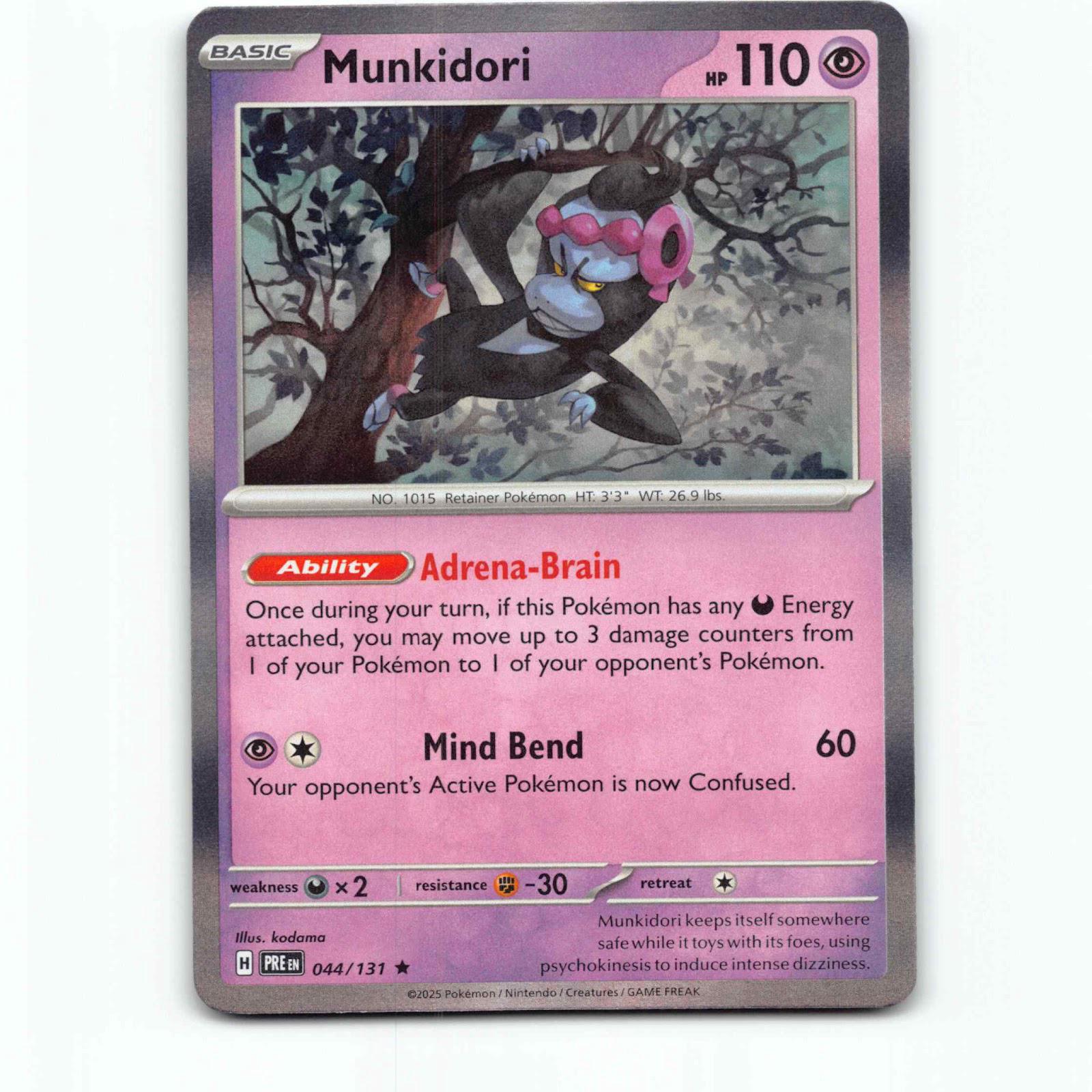 Munkidori 44 Holo Pokémon PRE EN 044/131 Prismatic Evolutions Pokemon Kort