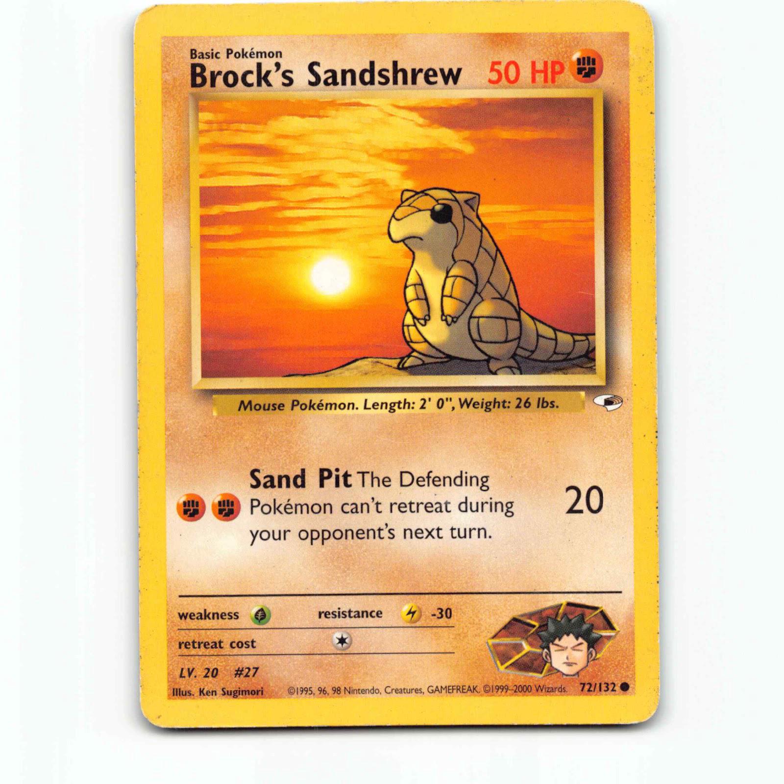Brock's Sandshrew 72 Pokémon G1 EN 72/132 Gym Heroes Pokemon Kort