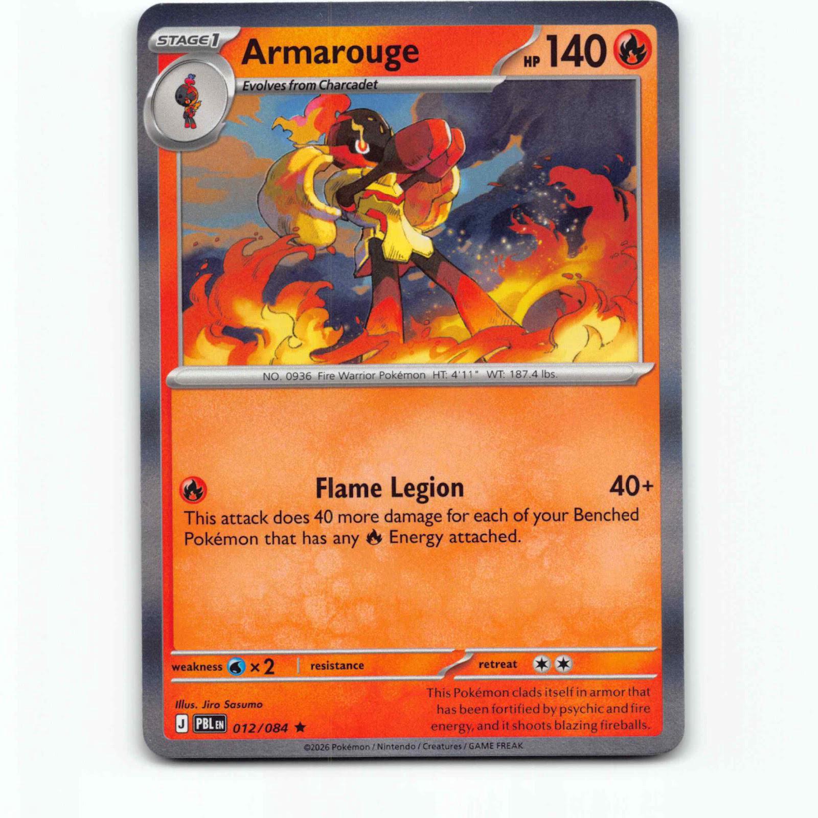 Armarouge 12 Holo Pokémon PBL EN 012/084 Pitch Black Pokemon Kort Mega Evolution