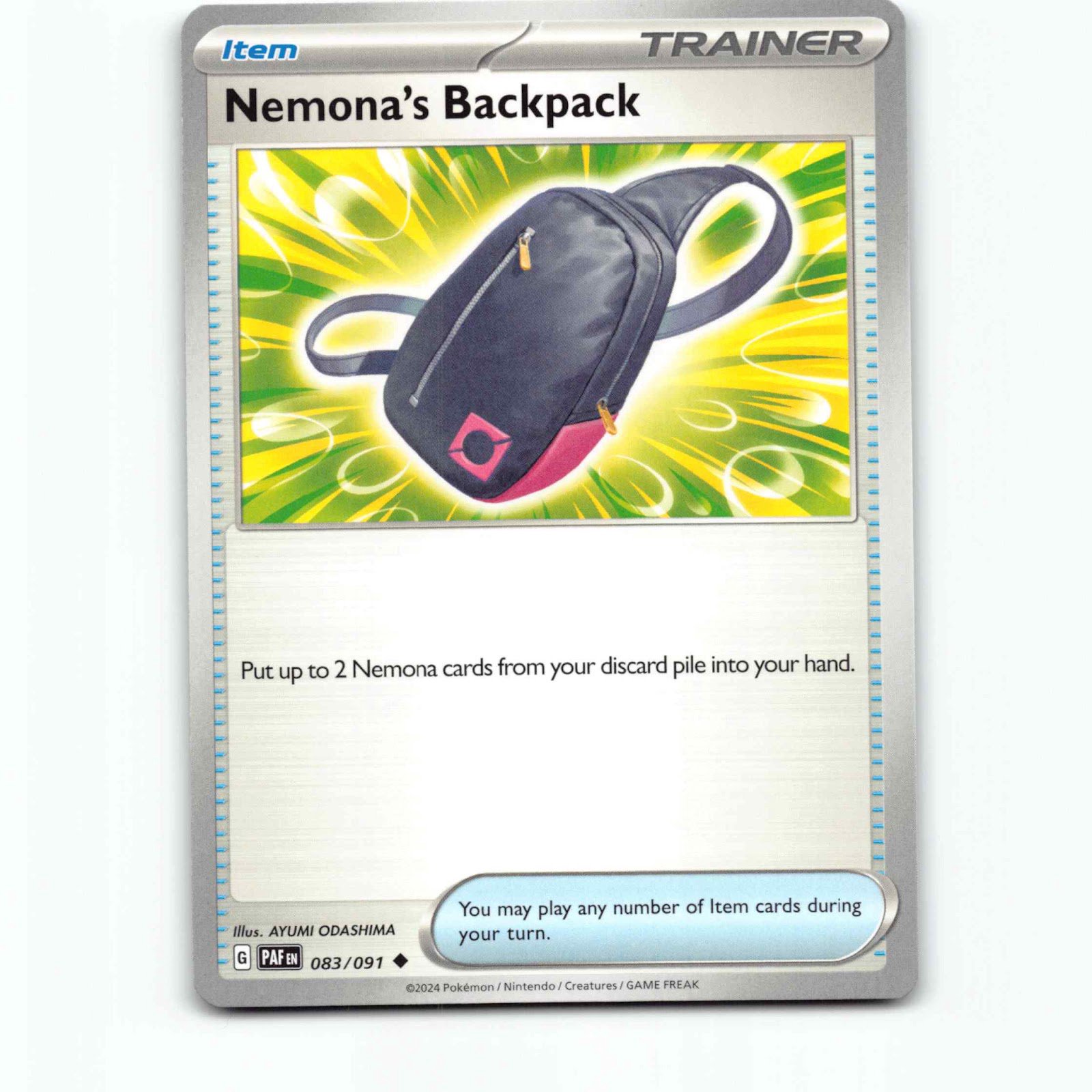 Nemona's Backpack 83 Pokémon PAF EN 083/091 Paldean Fates Pokemon Kort