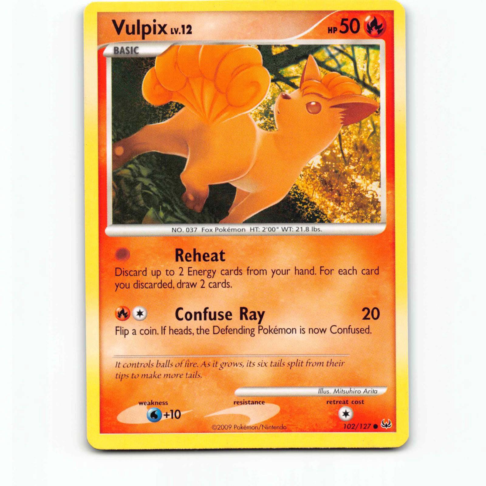 Vulpix 102 Pokémon PL EN 102/127 Platinum Pokemon Kort Platinum