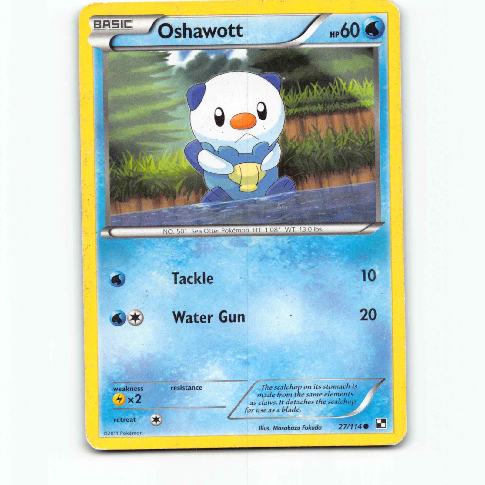 Oshawott 27 Pokémon BLW EN 27/114 Black & White Pokemon Kort Black & White