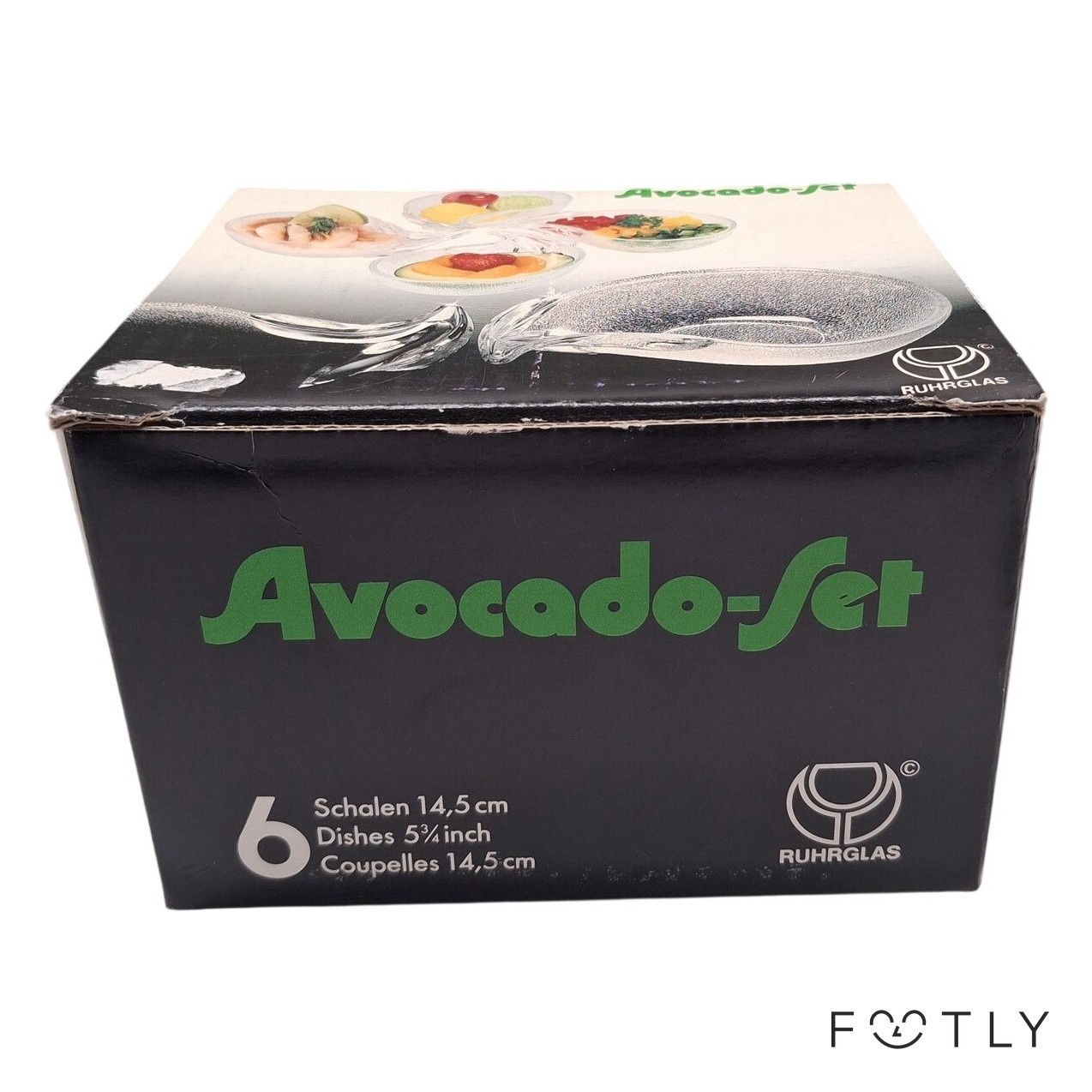 Ruhrglas Avocado-Set 6 st Skålar Glas Skål Serveringsskålar Transparent Retro
