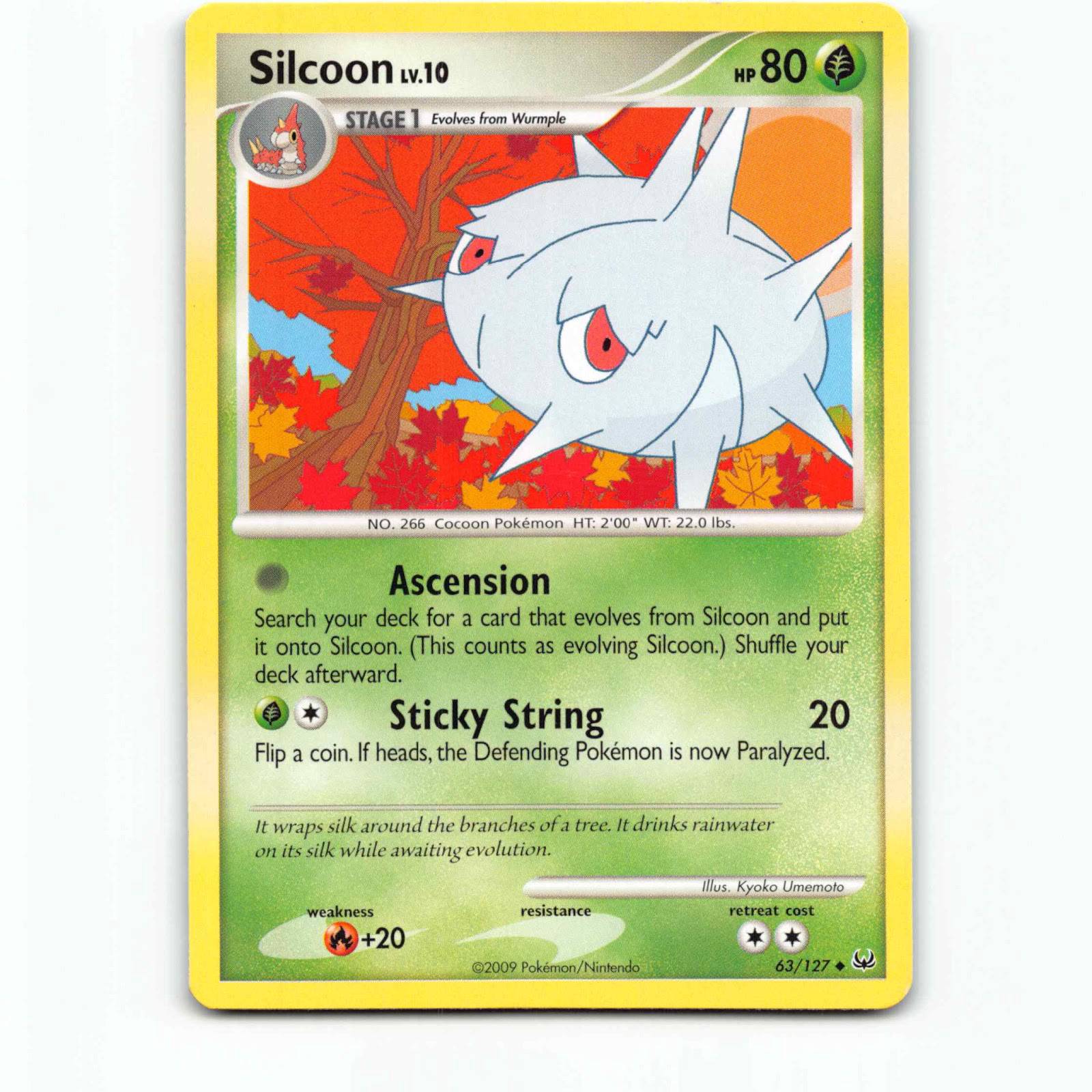 Silcoon 63 Pokémon PL EN 63/127 Platinum Pokemon Kort Platinum