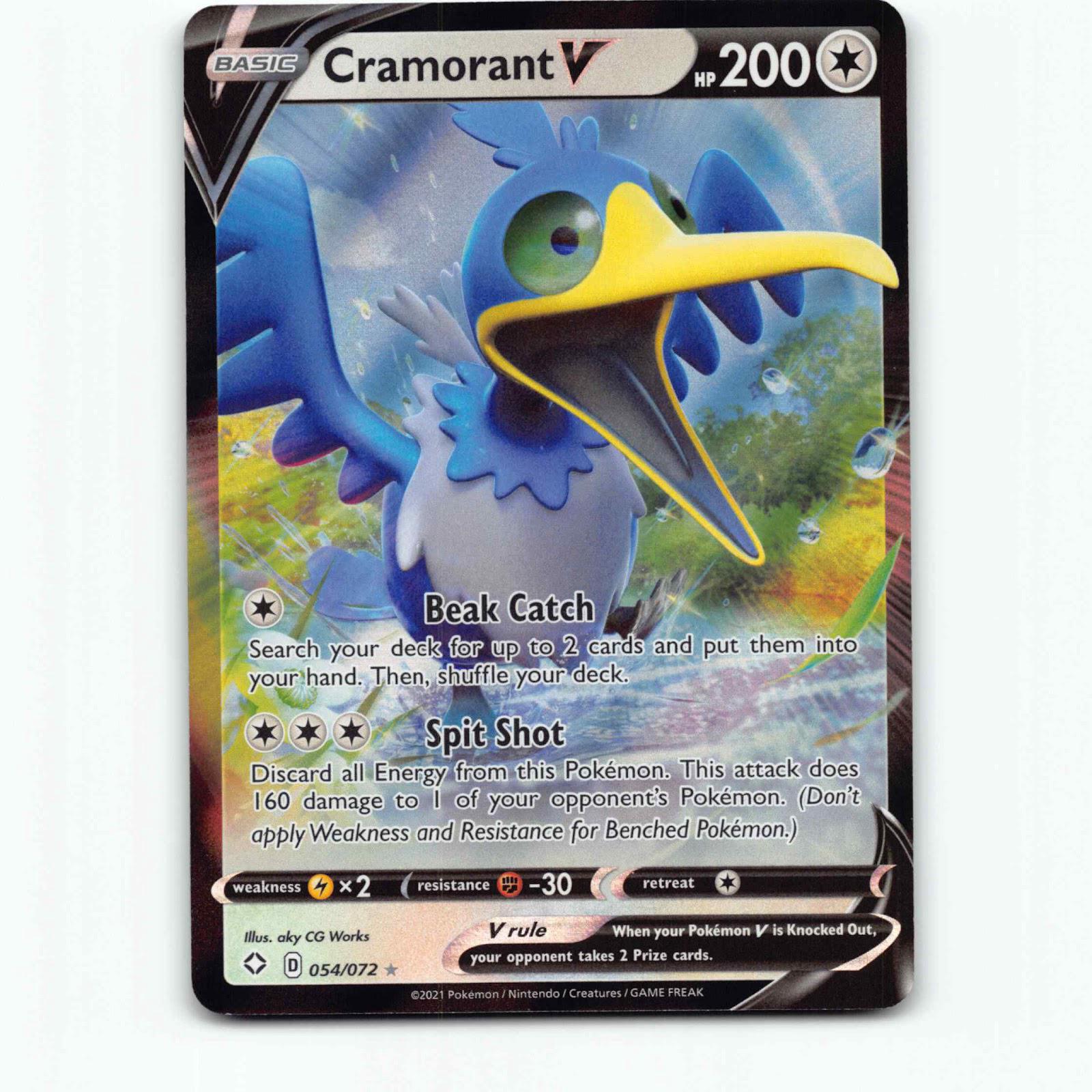 Cramorant V 54 Holo Pokémon SHF EN 054/072 Shining Fates Pokemon Kort