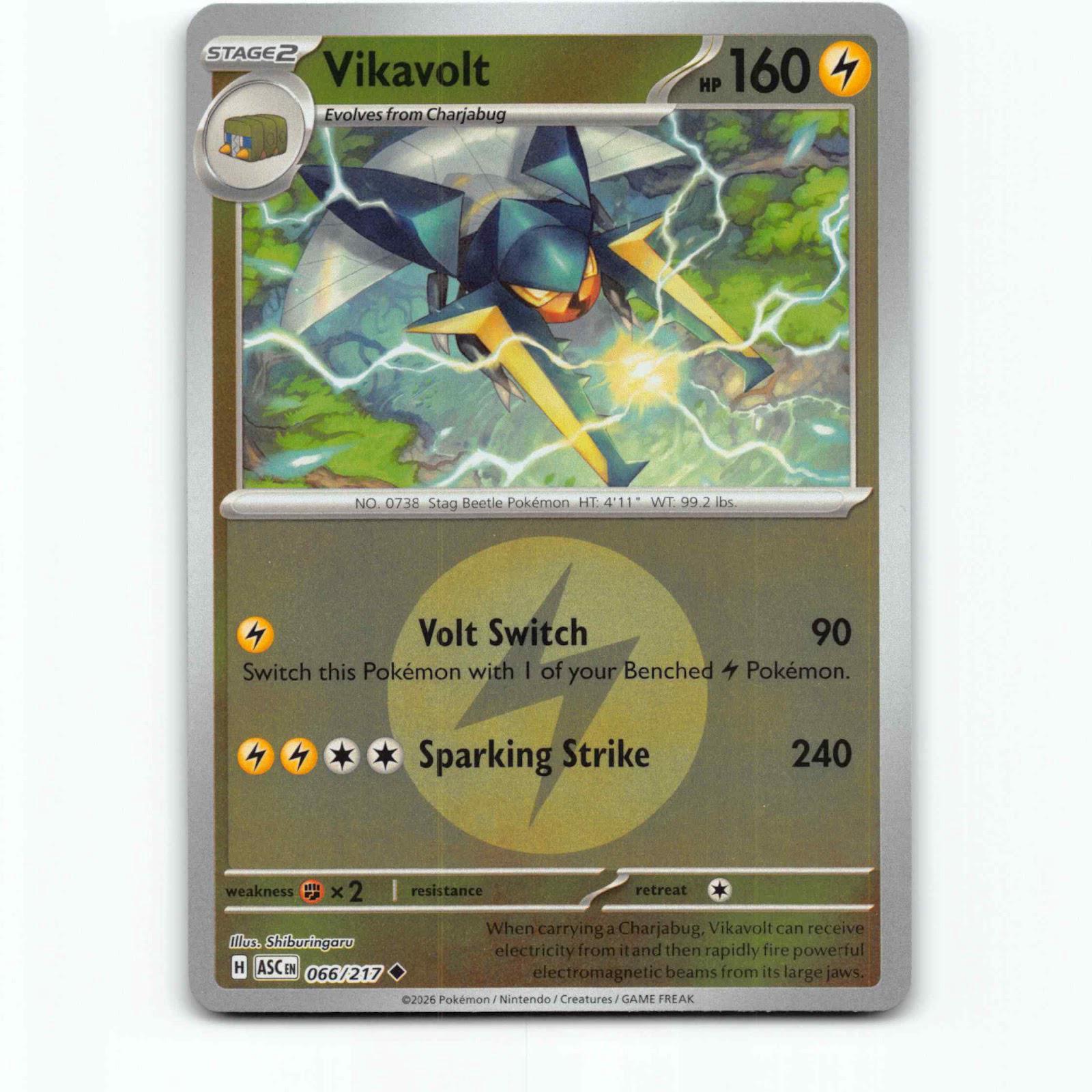 Vikavolt 66 Energy Ball Reverse Holo Pokémon ASC EN 066/217 Ascended Heroes