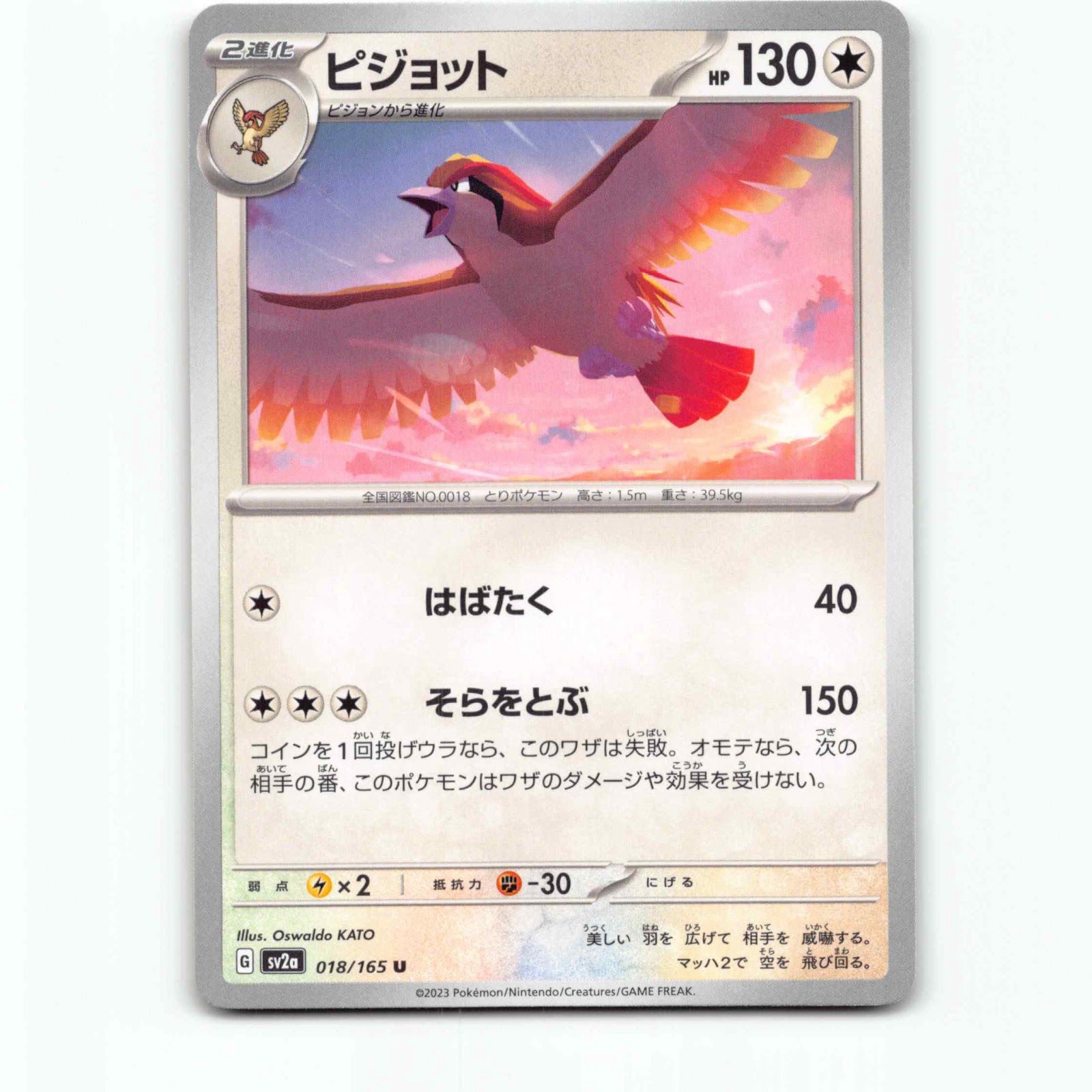 Pidgeot 18 Pokémon SV2A JP 018/165 Pokémon Card 151 Pokemon Kort