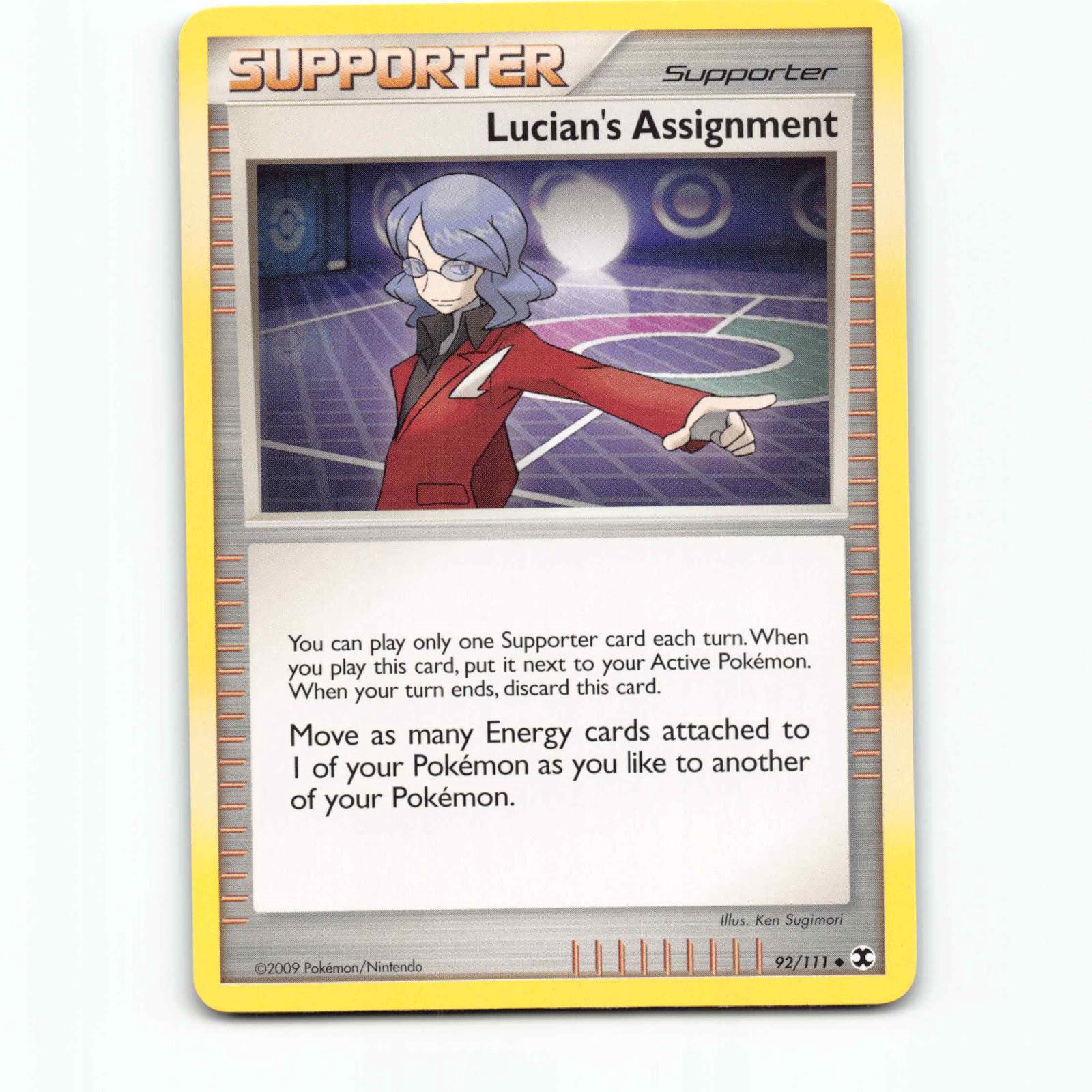 Lucian's Assignment 92 Pokémon RR EN 092/111 Rising Rivals Pokemon Kort Platinum