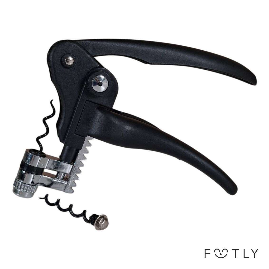 Korkskruv Hävstångsmodell Vinöppnare Extra Spiral Svart Metall Corkscrew