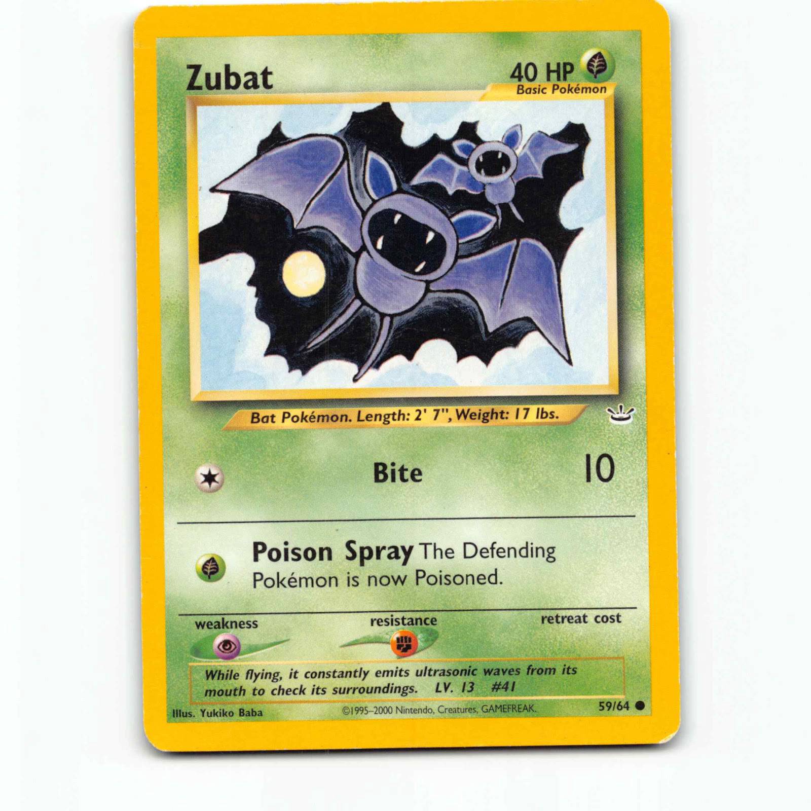 Zubat 59 Pokémon N3 EN 59/64 Neo Revelation Pokemon Kort Wizards of The Coast