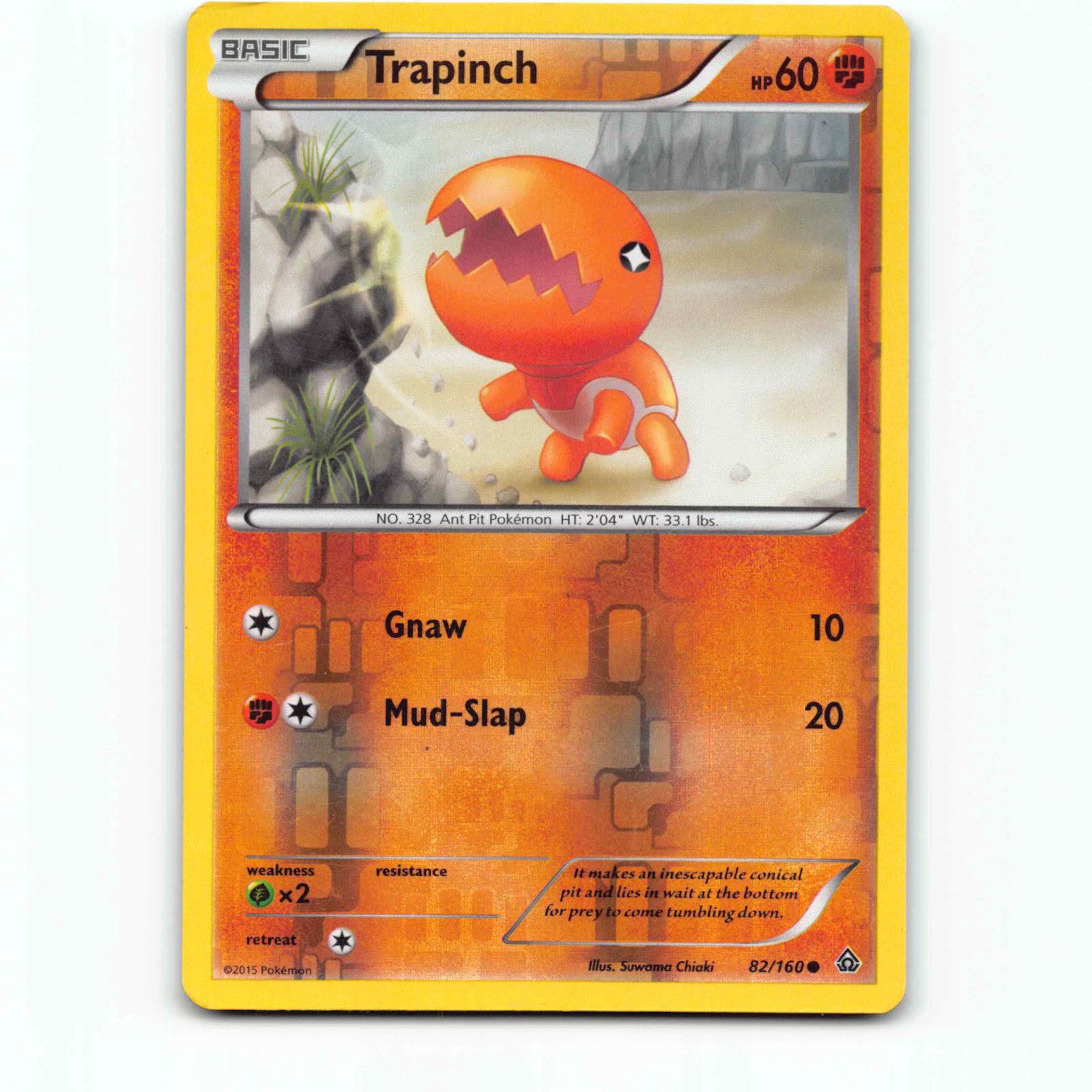 Trapinch 82 Reverse Holo Pokémon PRC EN 82/160 Primal Clash Pokemon Kort XY-Era