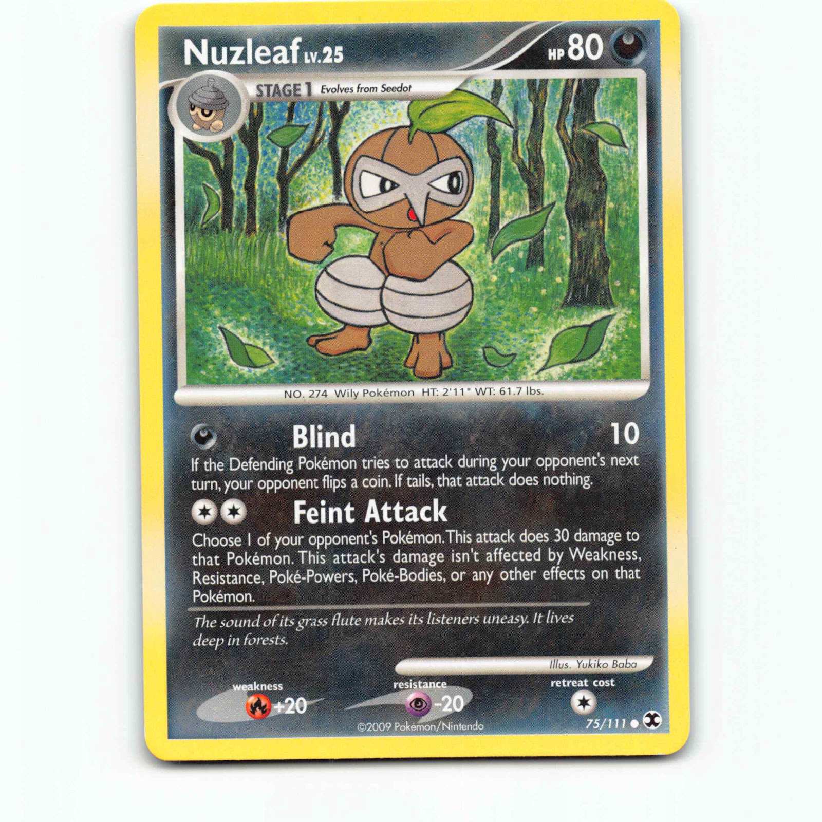 Nuzleaf 75 Pokémon RR EN 75/111 Rising Rivals Pokemon Kort Platinum