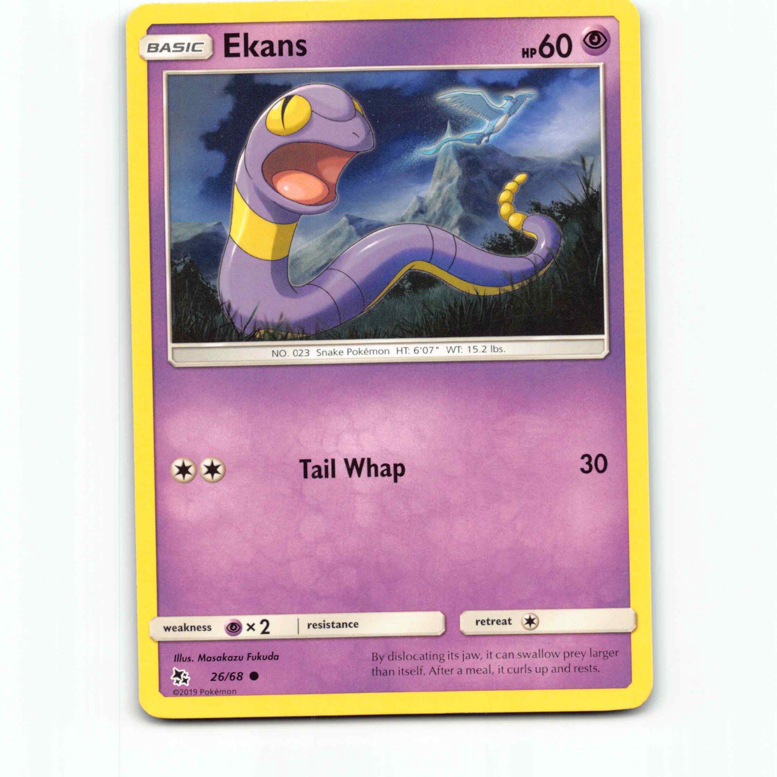 Ekans 26 Pokémon HIF EN 26/68 Hidden Fates Pokemon Kort Sun & Moon