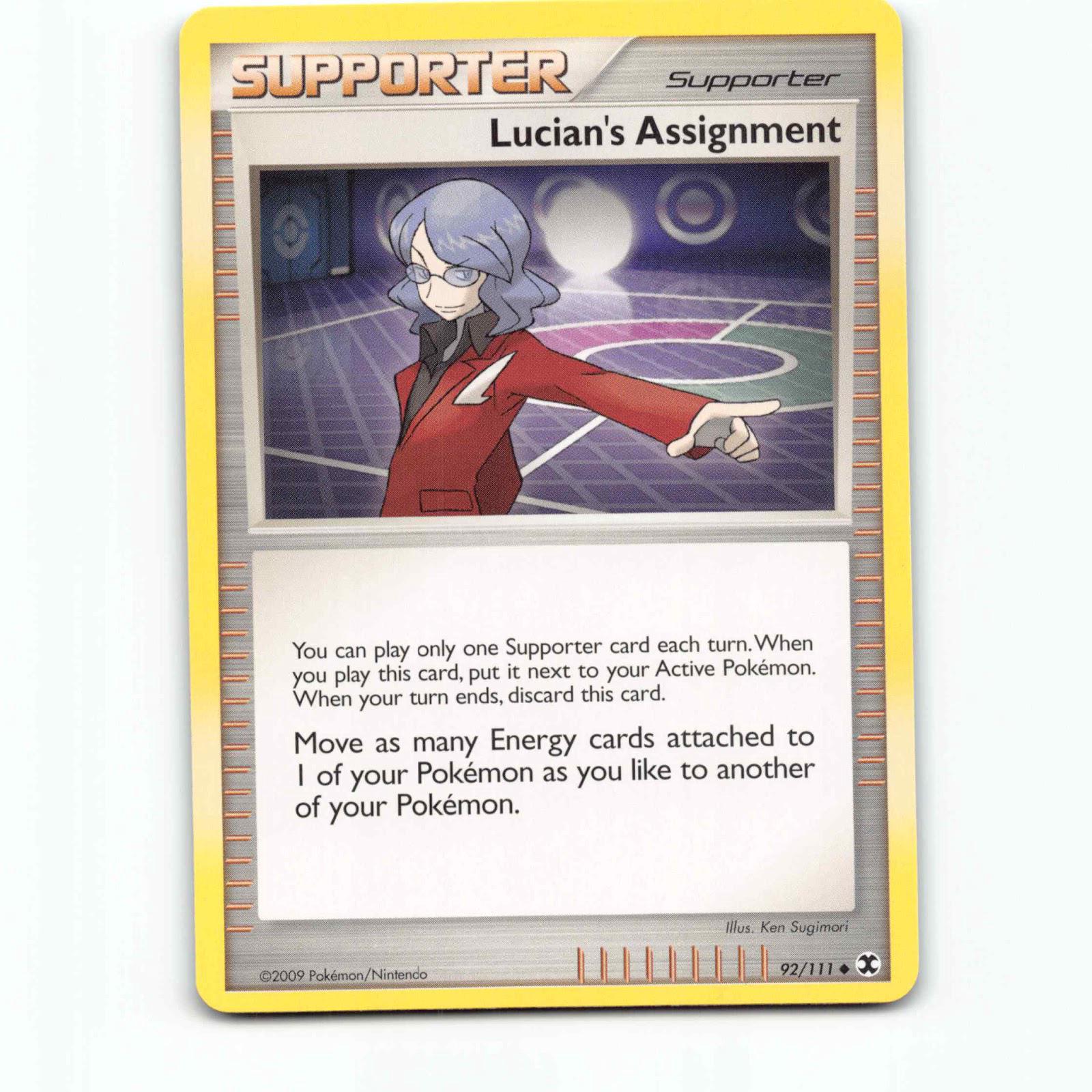 Lucian's Assignment 92 Pokémon RR EN 92/111 Rising Rivals Pokemon Kort Platinum