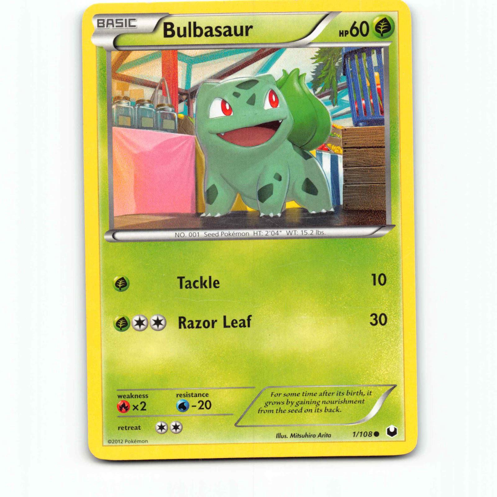 Bulbasaur 1 Pokémon DEX EN 1/108 Dark Explorers Pokemon Kort Black & White