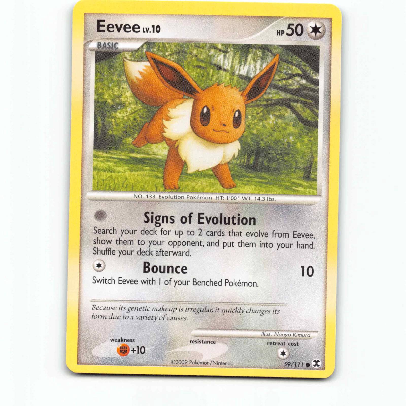 Eevee 59 Pokémon RR EN 59/111 Rising Rivals Pokemon Kort Platinum