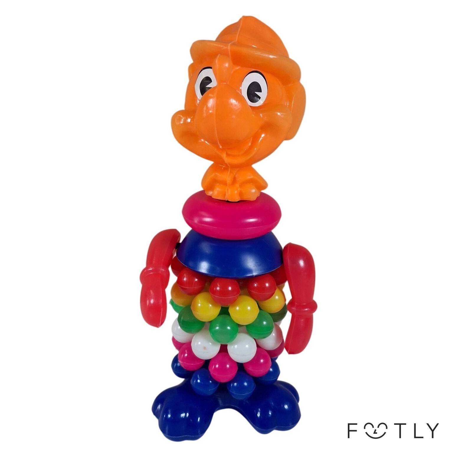 Vintage Plastleksak Fågel Gubbe Färgglad Barnleksak 70-tal Retro Figur